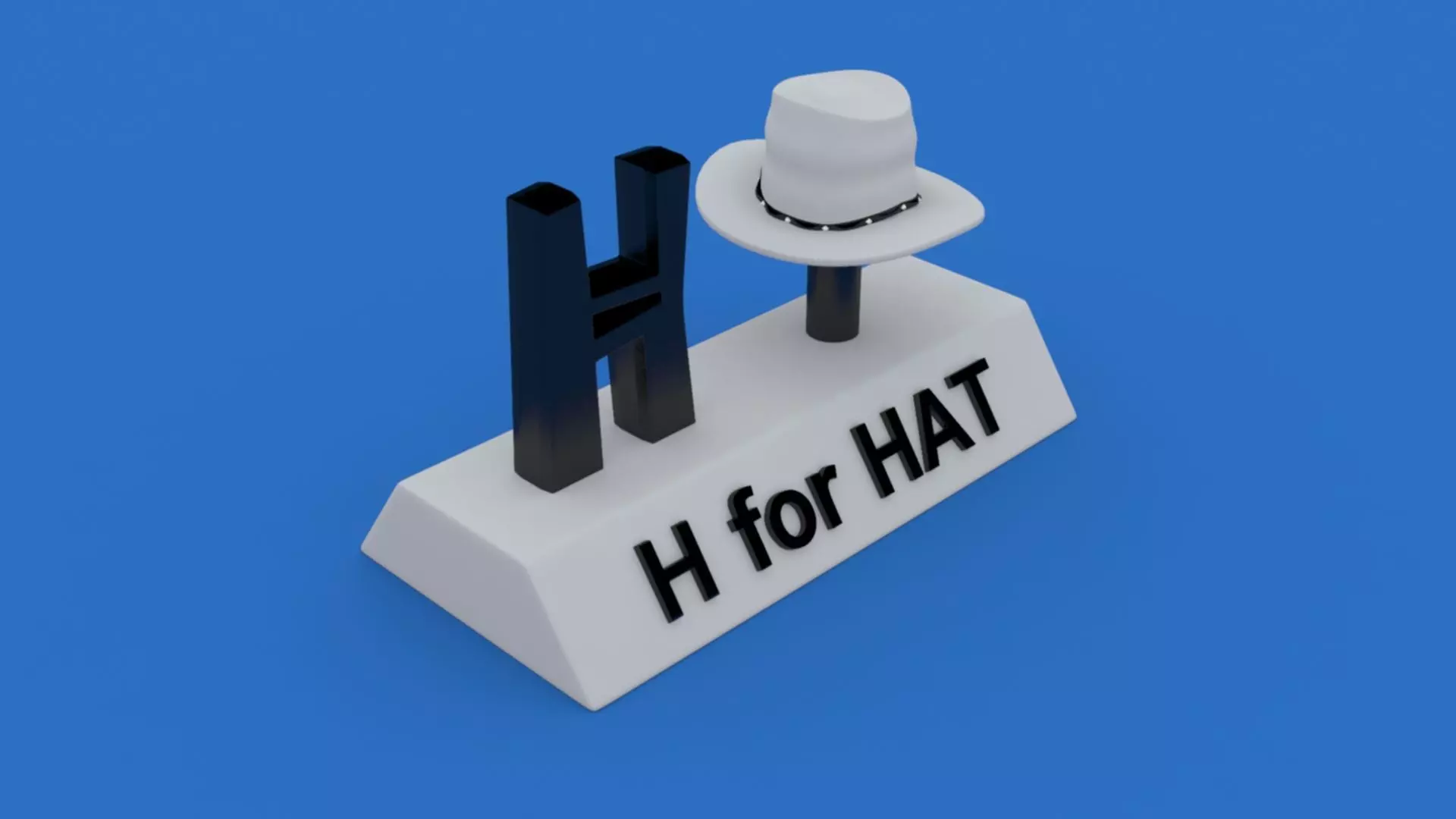 H for Hat 3D print model
