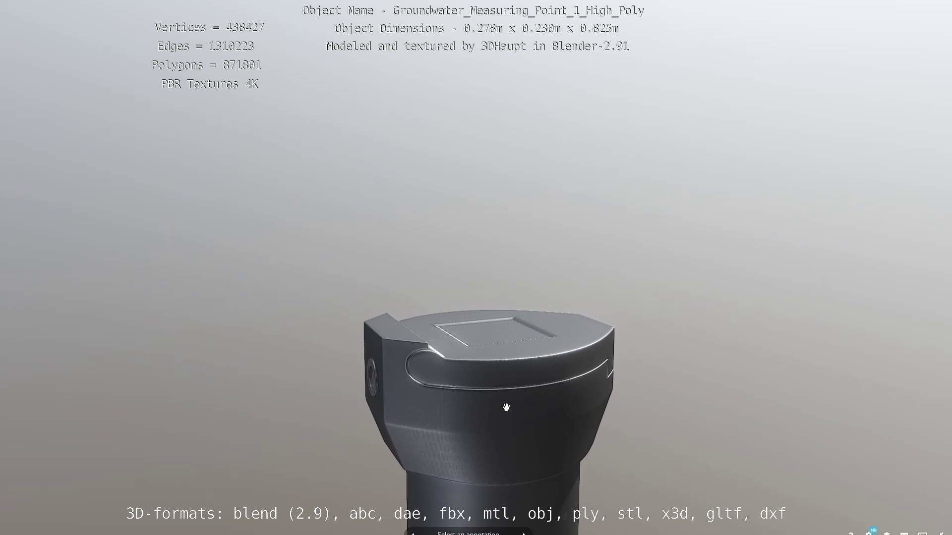 Groundwater Measure Pipe High-Poly Version 1 3D model_104