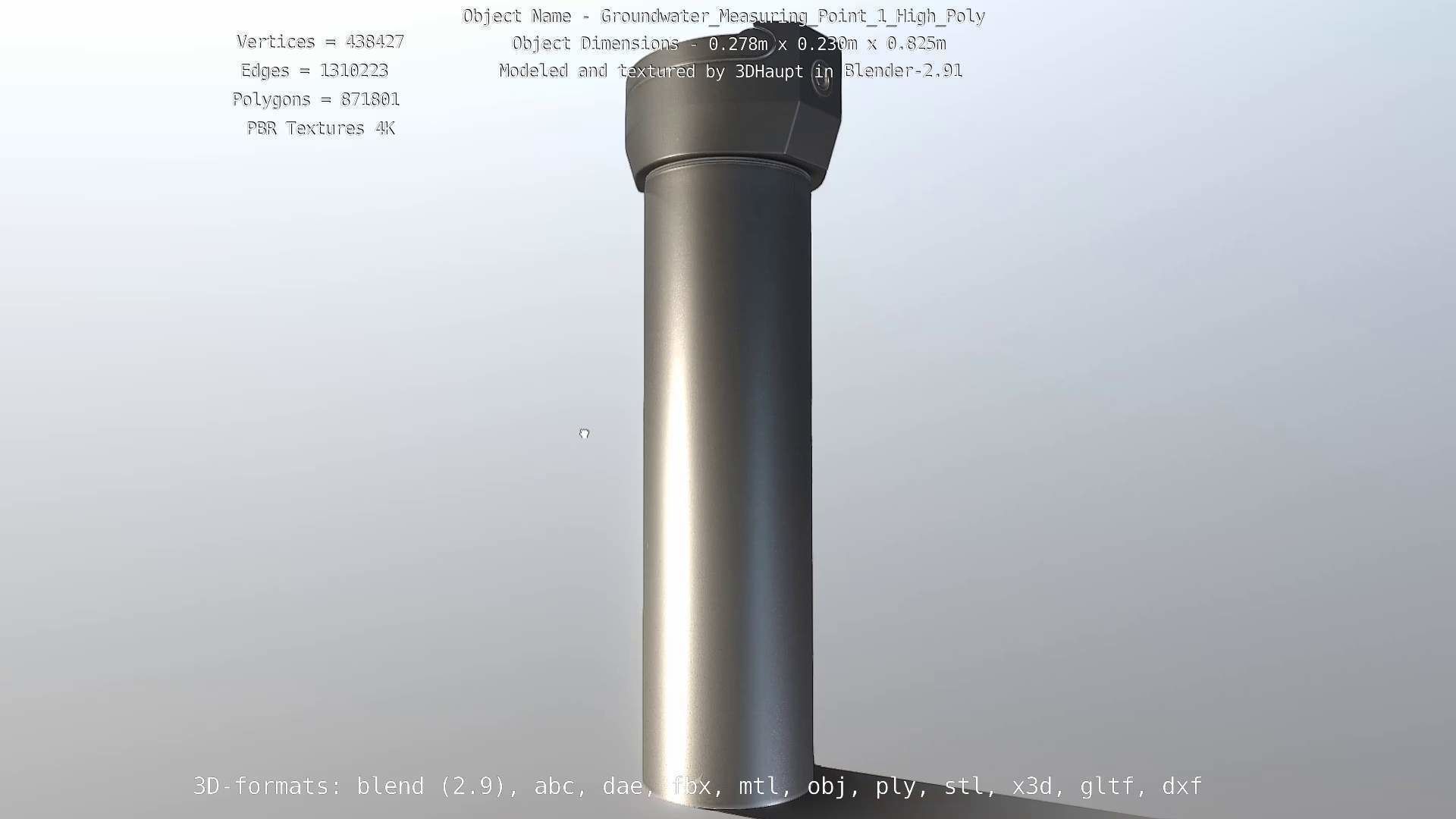 Groundwater Measure Pipe High-Poly Version 1 3D model_6