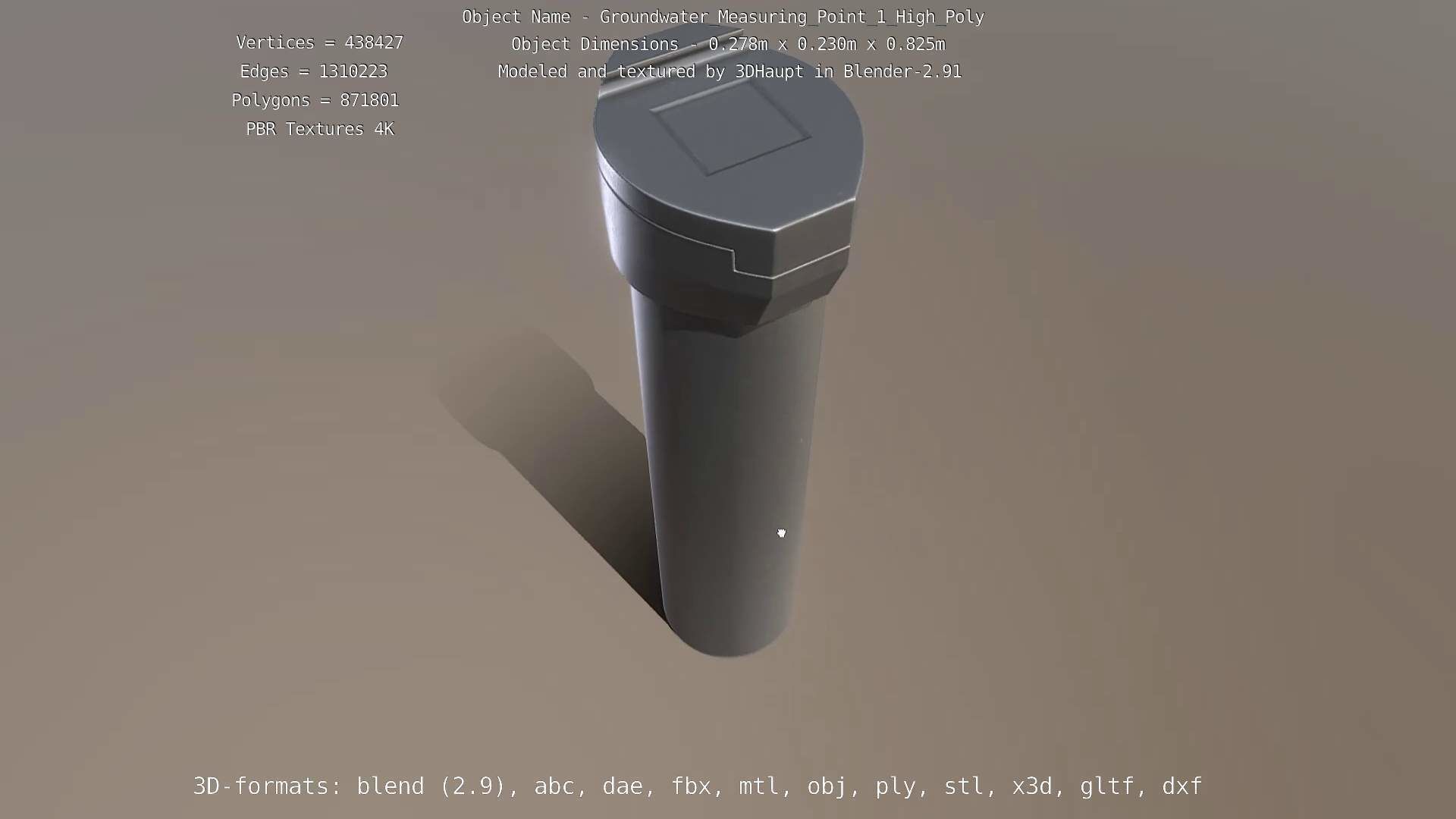 Groundwater Measure Pipe High-Poly Version 1 3D model_4