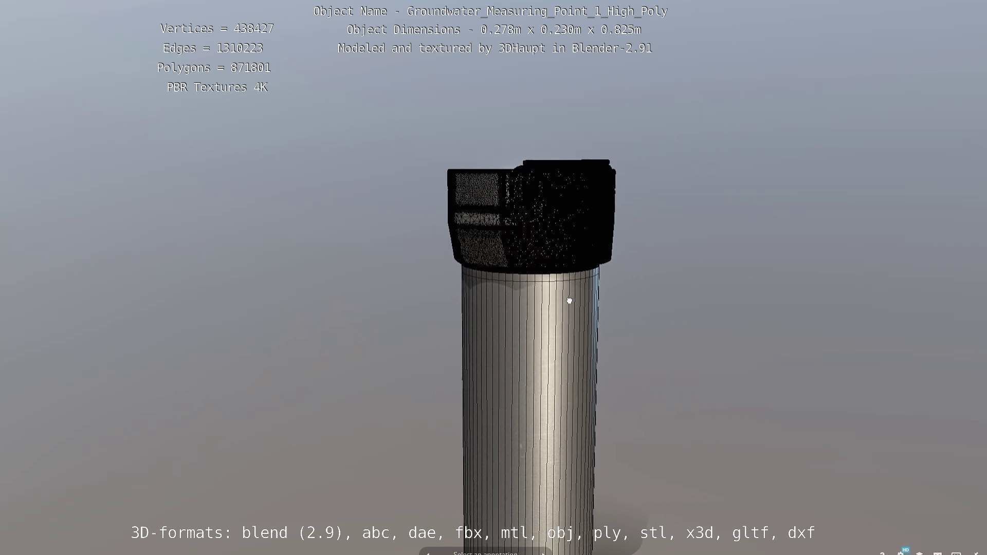 Groundwater Measure Pipe High-Poly Version 1 3D model_127