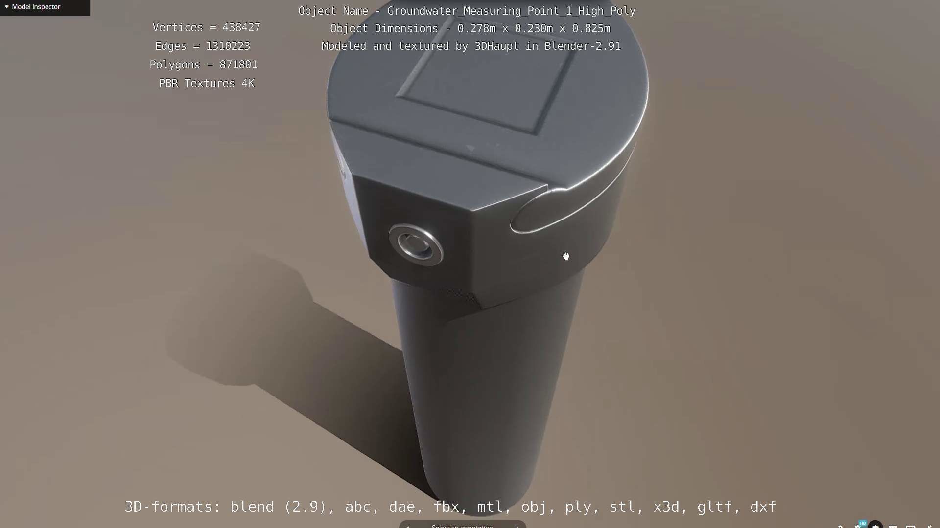 Groundwater Measure Pipe High-Poly Version 1 3D model_109
