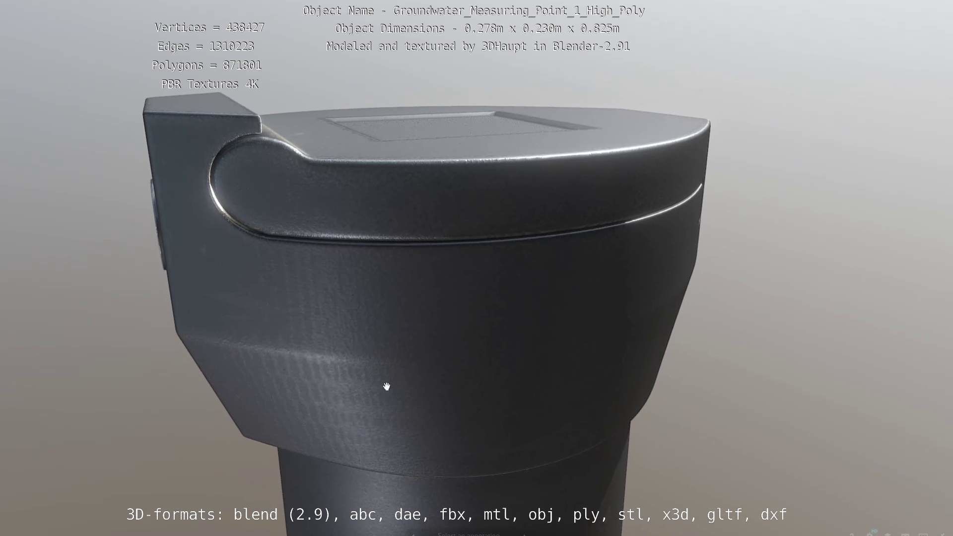 Groundwater Measure Pipe High-Poly Version 1 3D model_9