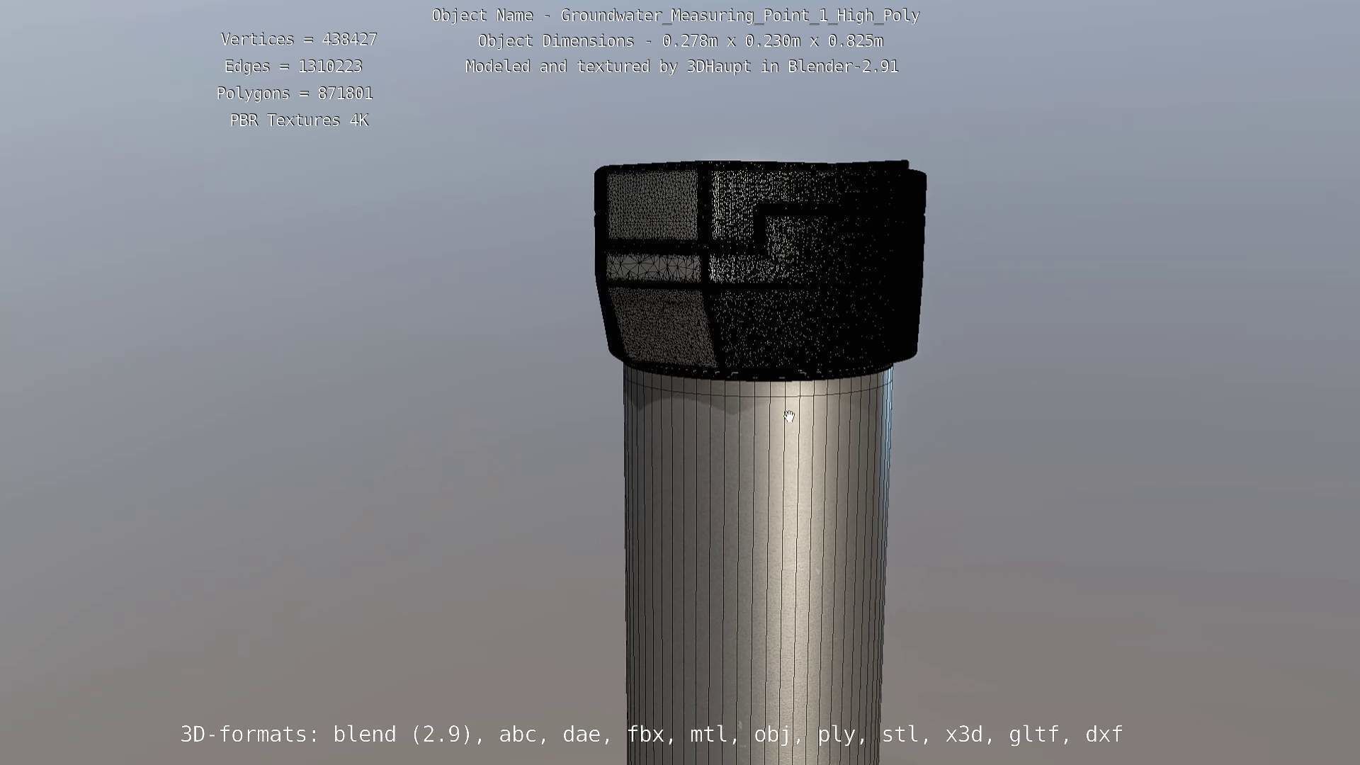 Groundwater Measure Pipe High-Poly Version 1 3D model_90