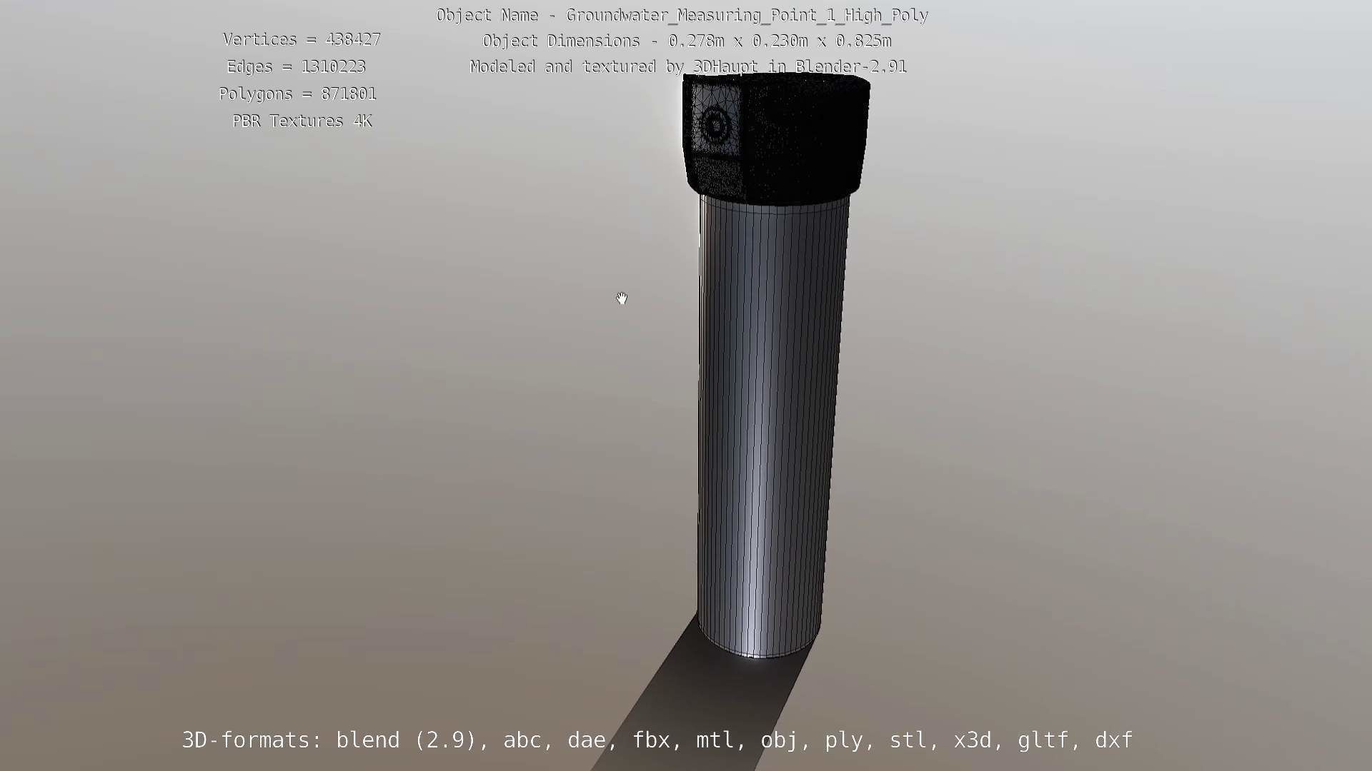 Groundwater Measure Pipe High-Poly Version 1 3D model_19