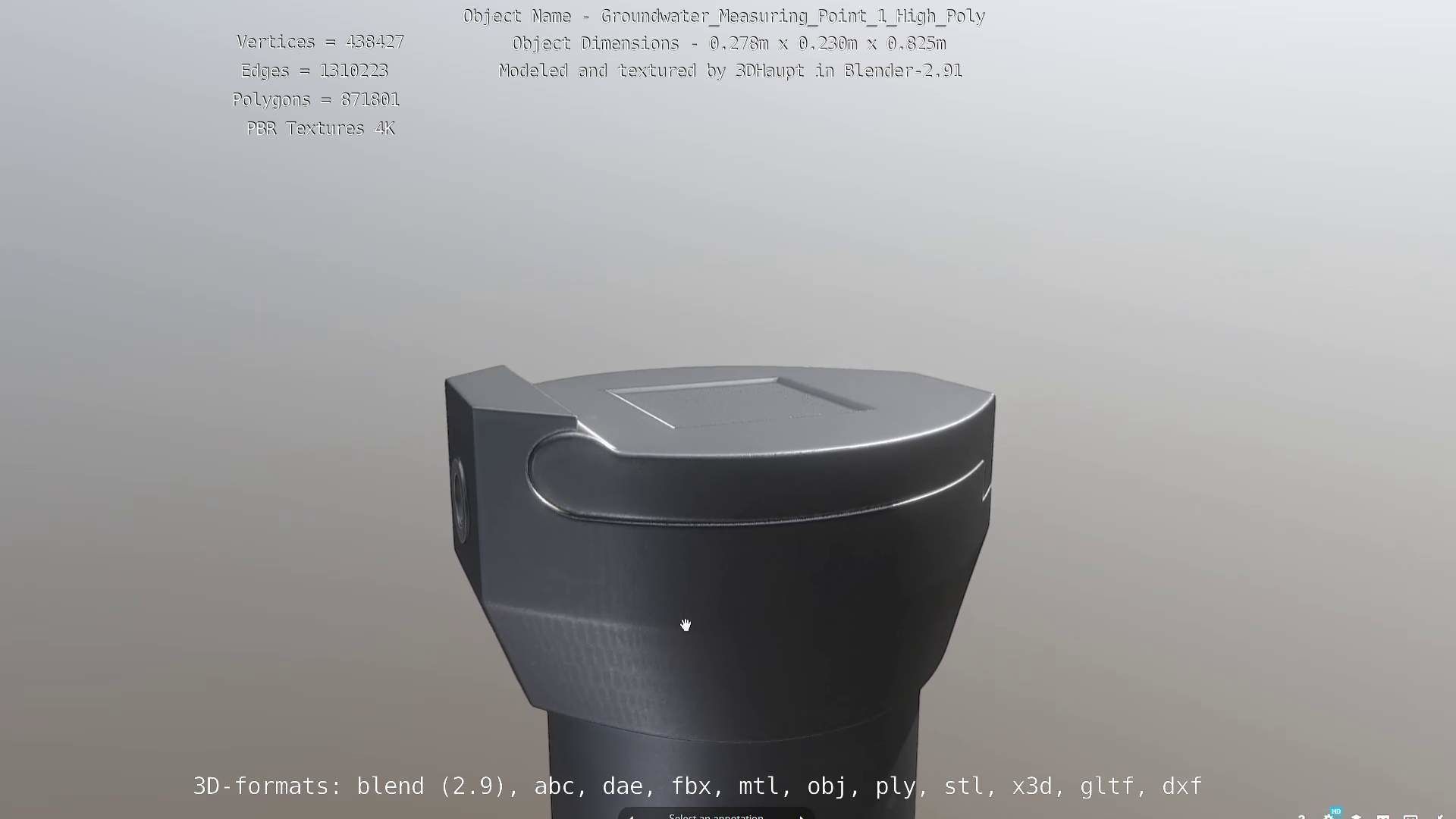 Groundwater Measure Pipe High-Poly Version 1 3D model_89