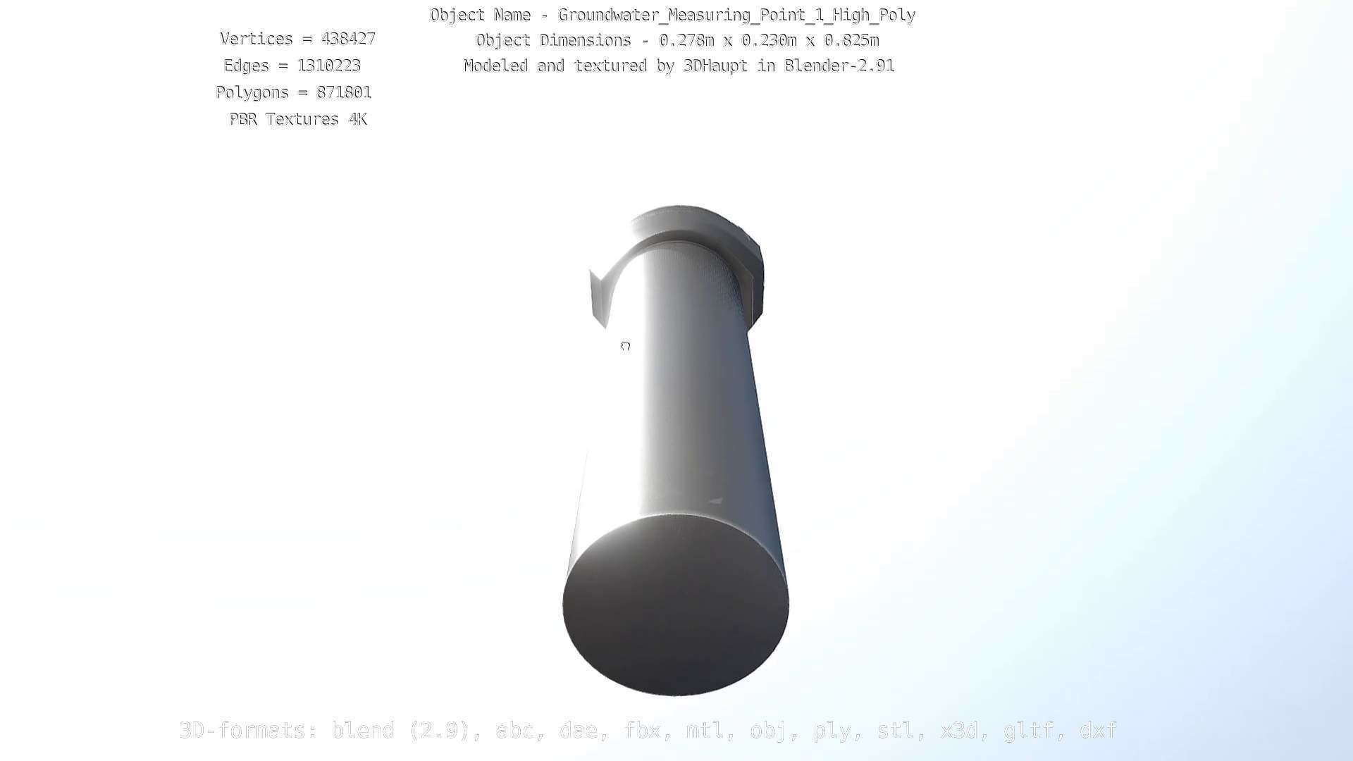 Groundwater Measure Pipe High-Poly Version 1 3D model_128