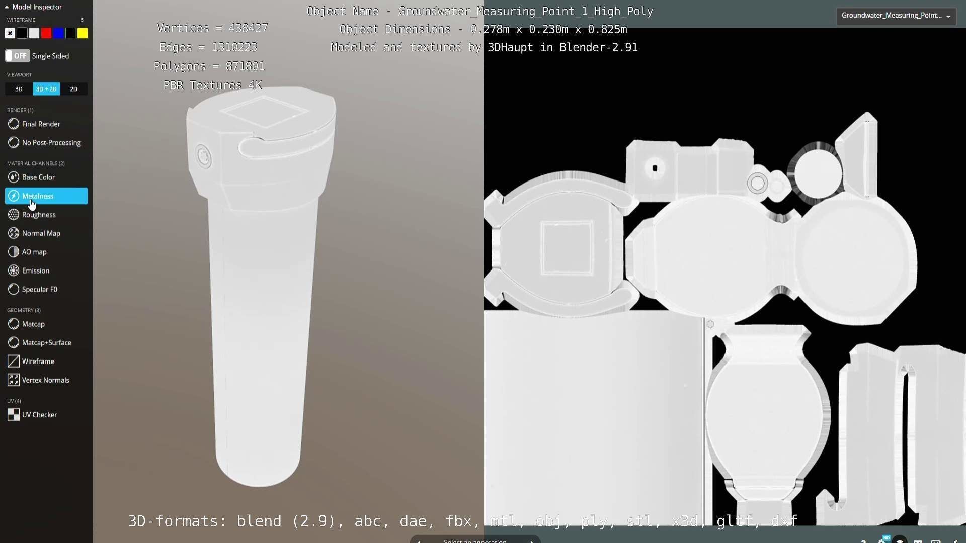 Groundwater Measure Pipe High-Poly Version 1 3D model_22