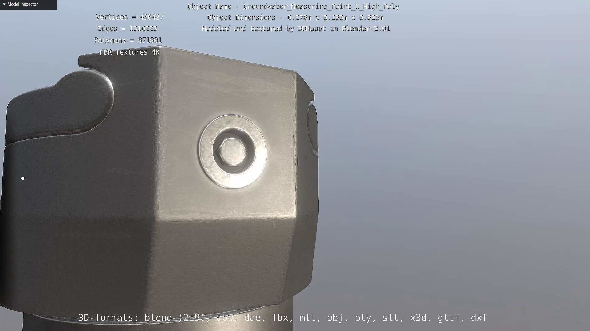 Groundwater Measure Pipe High-Poly Version 1 3D model_30