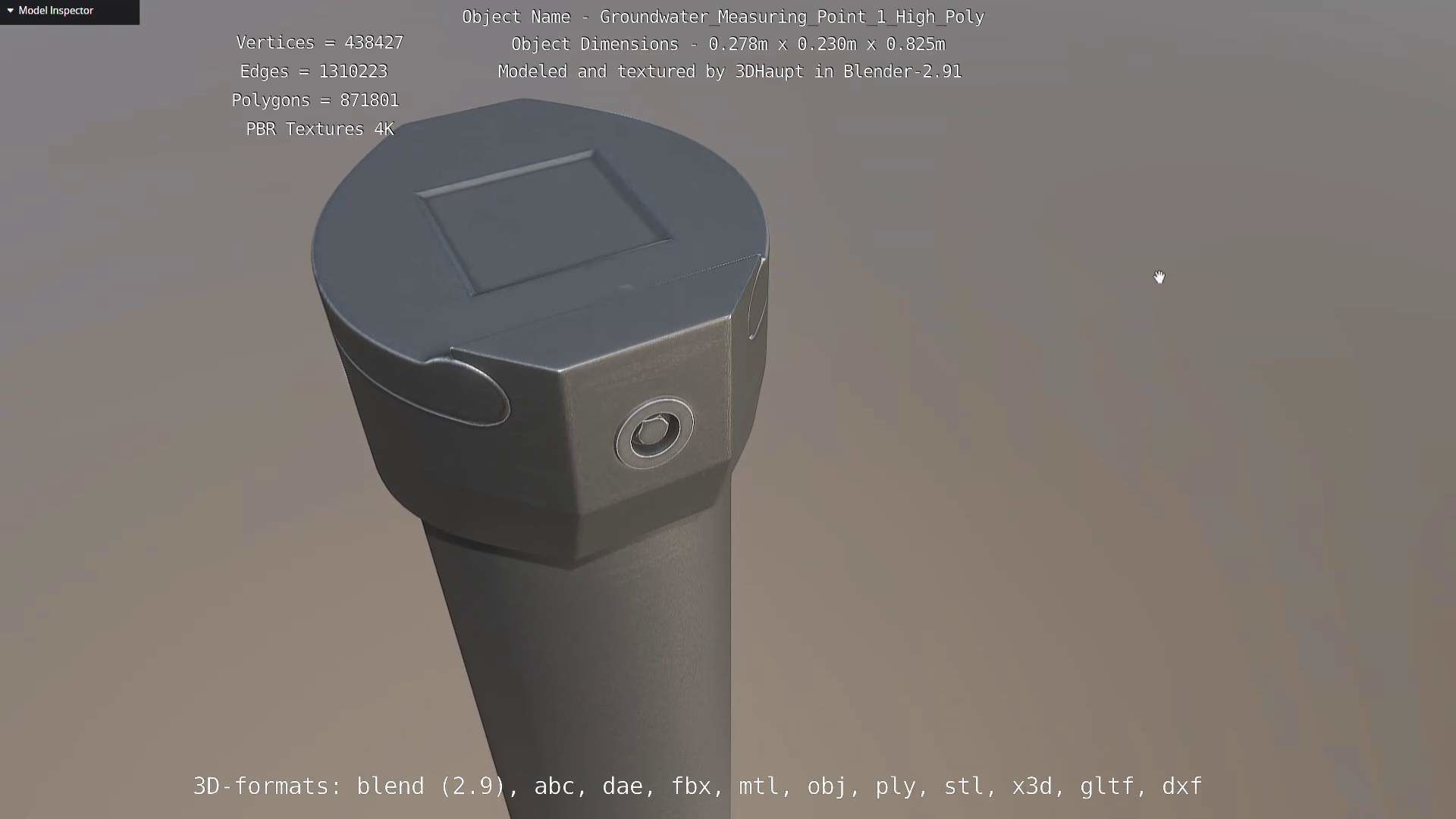 Groundwater Measure Pipe High-Poly Version 1 3D model_69