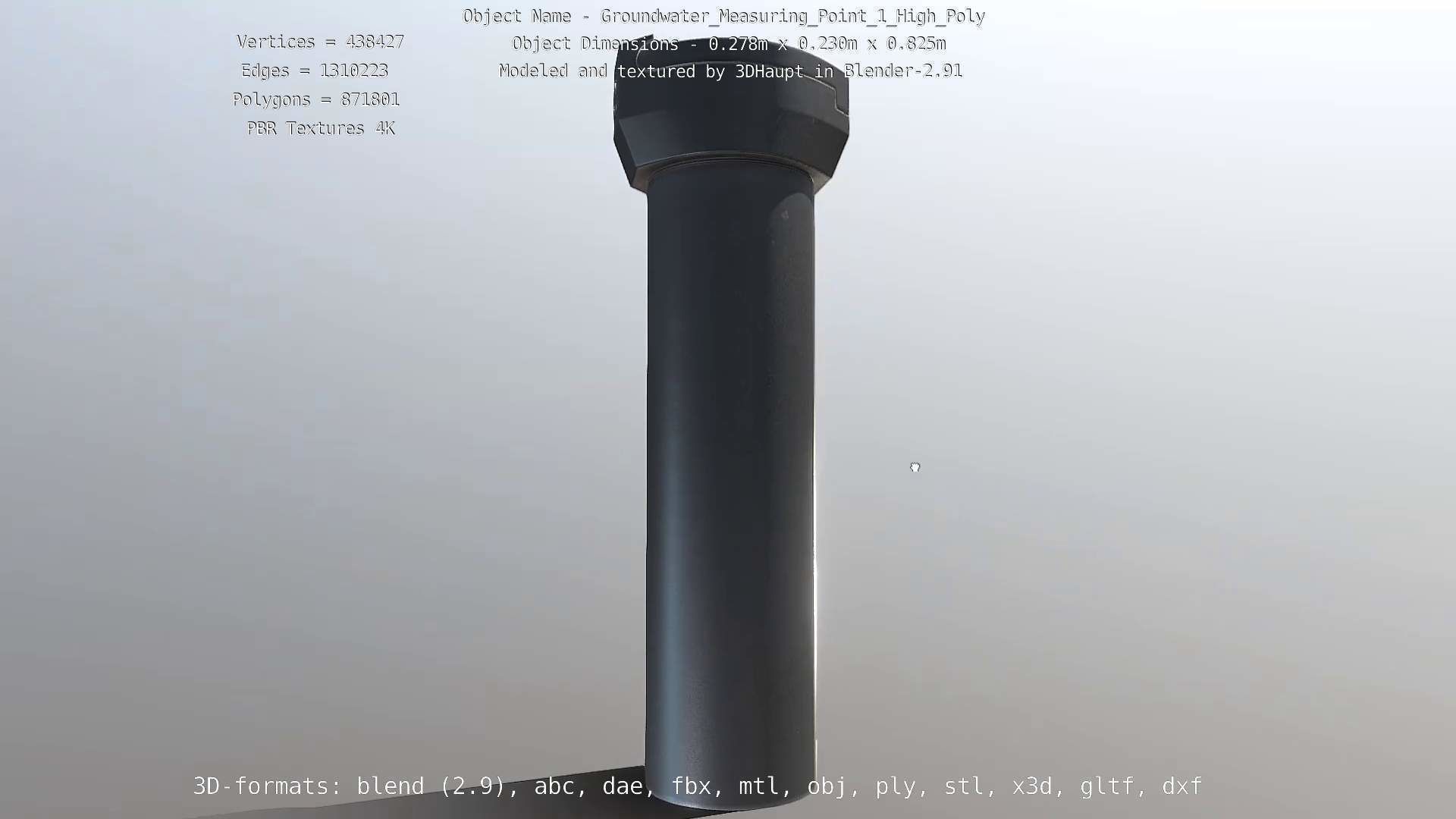 Groundwater Measure Pipe High-Poly Version 1 3D model_125