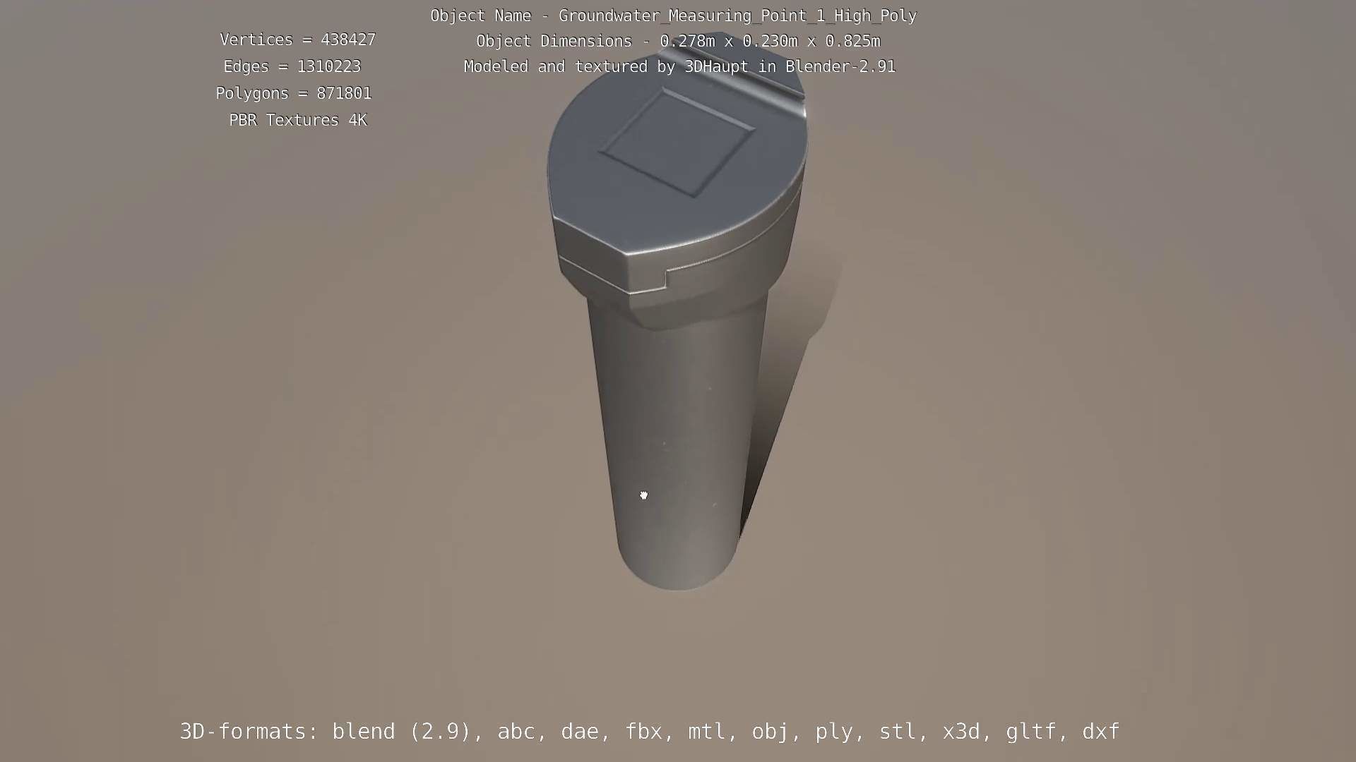Groundwater Measure Pipe High-Poly Version 1 3D model_5