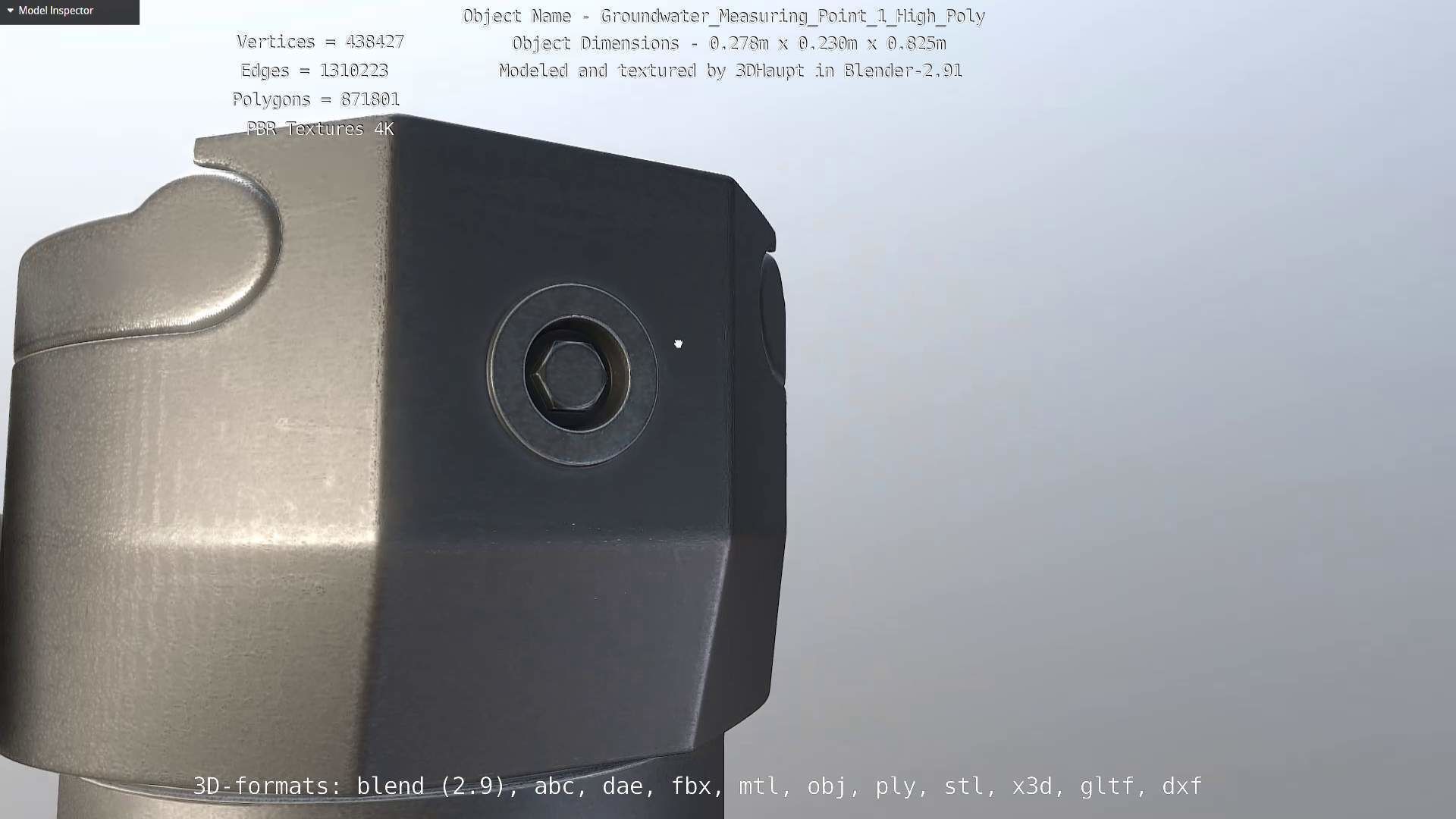 Groundwater Measure Pipe High-Poly Version 1 3D model_29