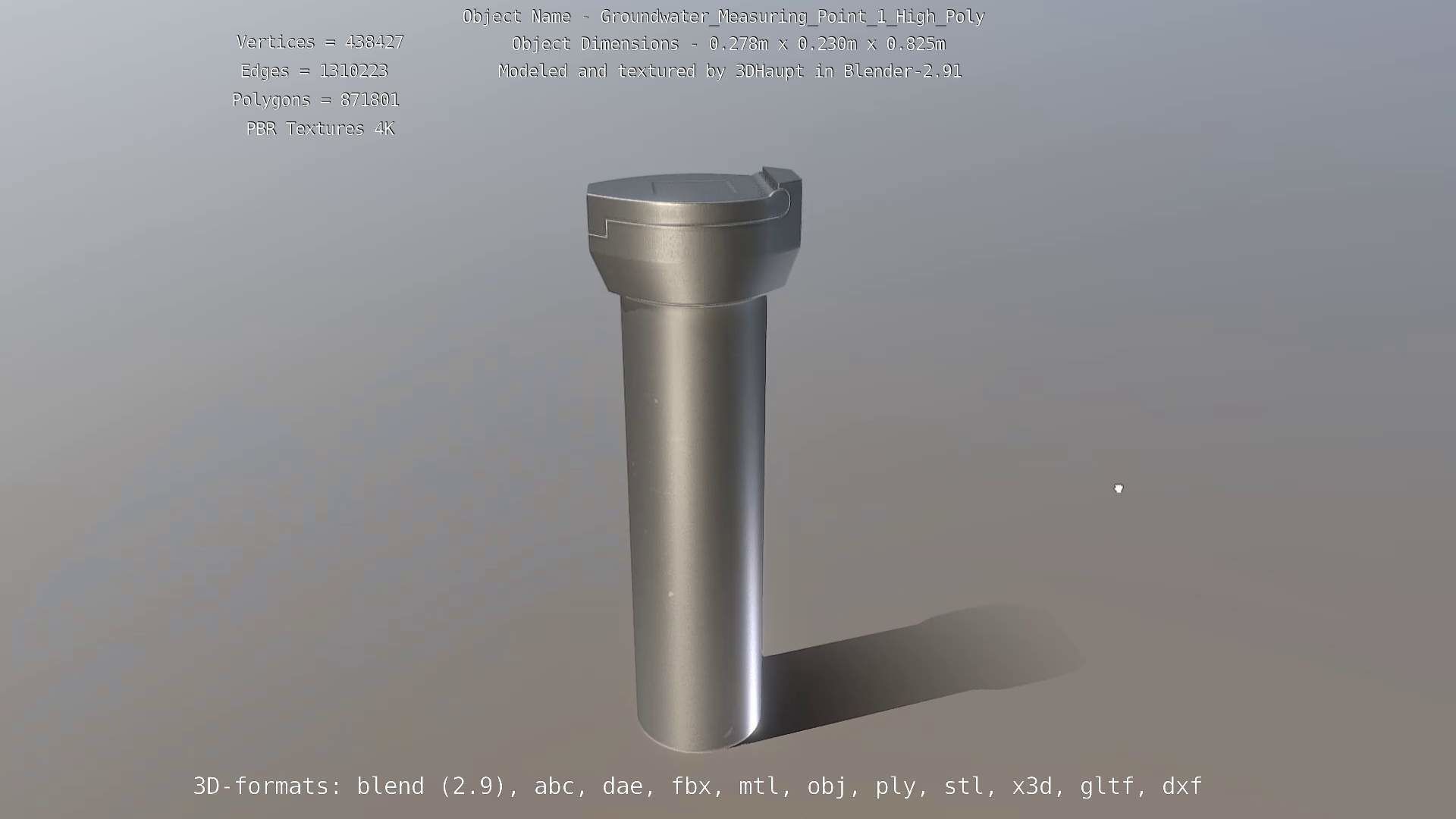 Groundwater Measure Pipe High-Poly Version 1 3D model_130