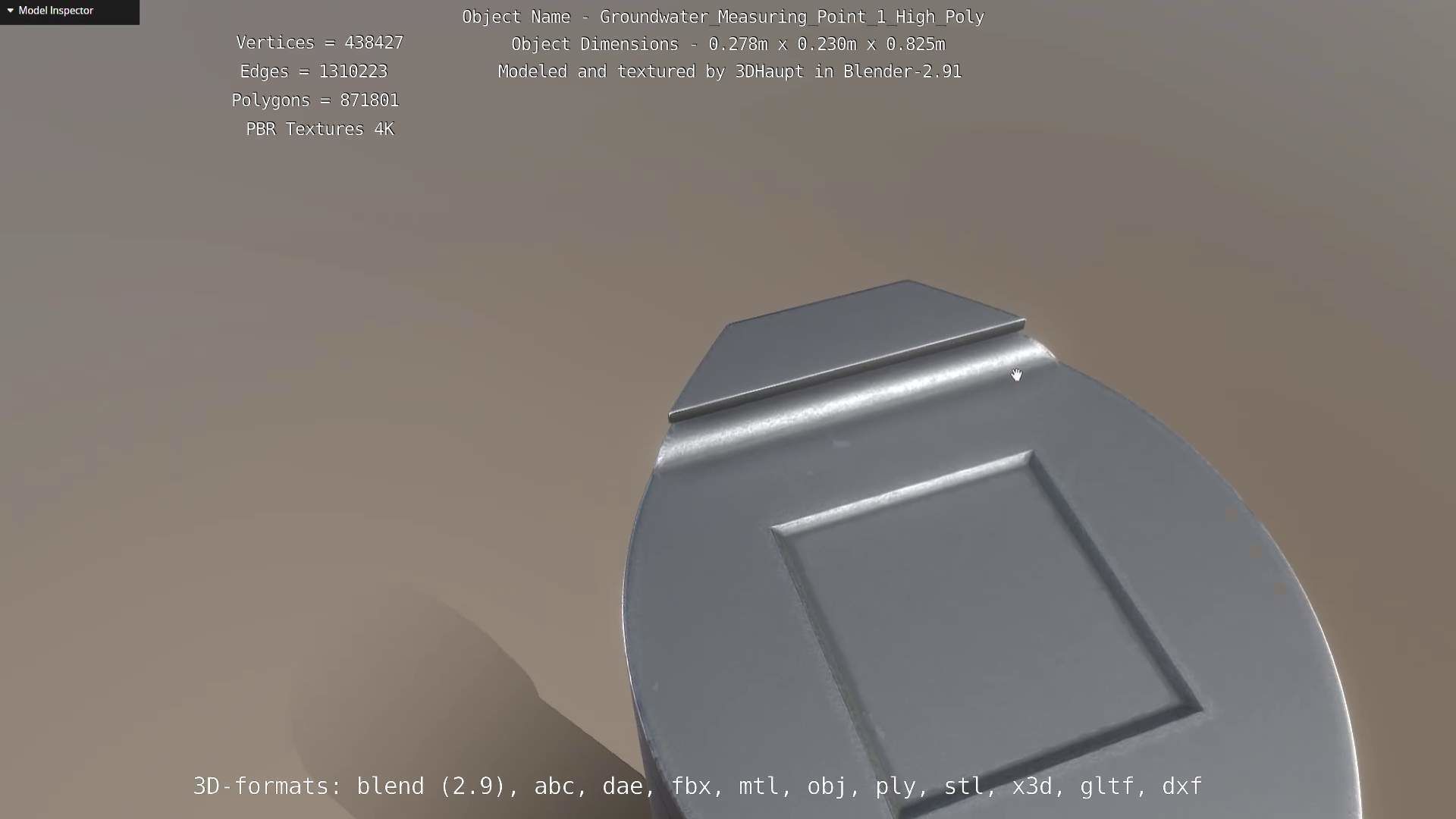 Groundwater Measure Pipe High-Poly Version 1 3D model_142