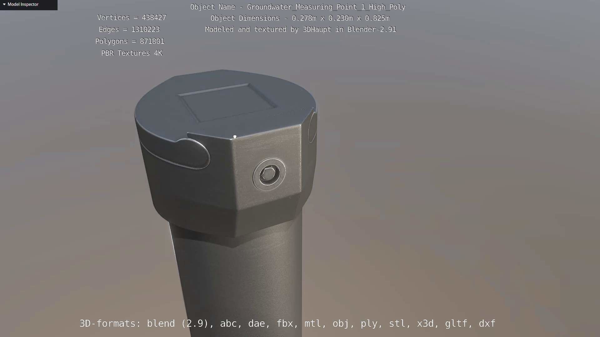 Groundwater Measure Pipe High-Poly Version 1 3D model_82