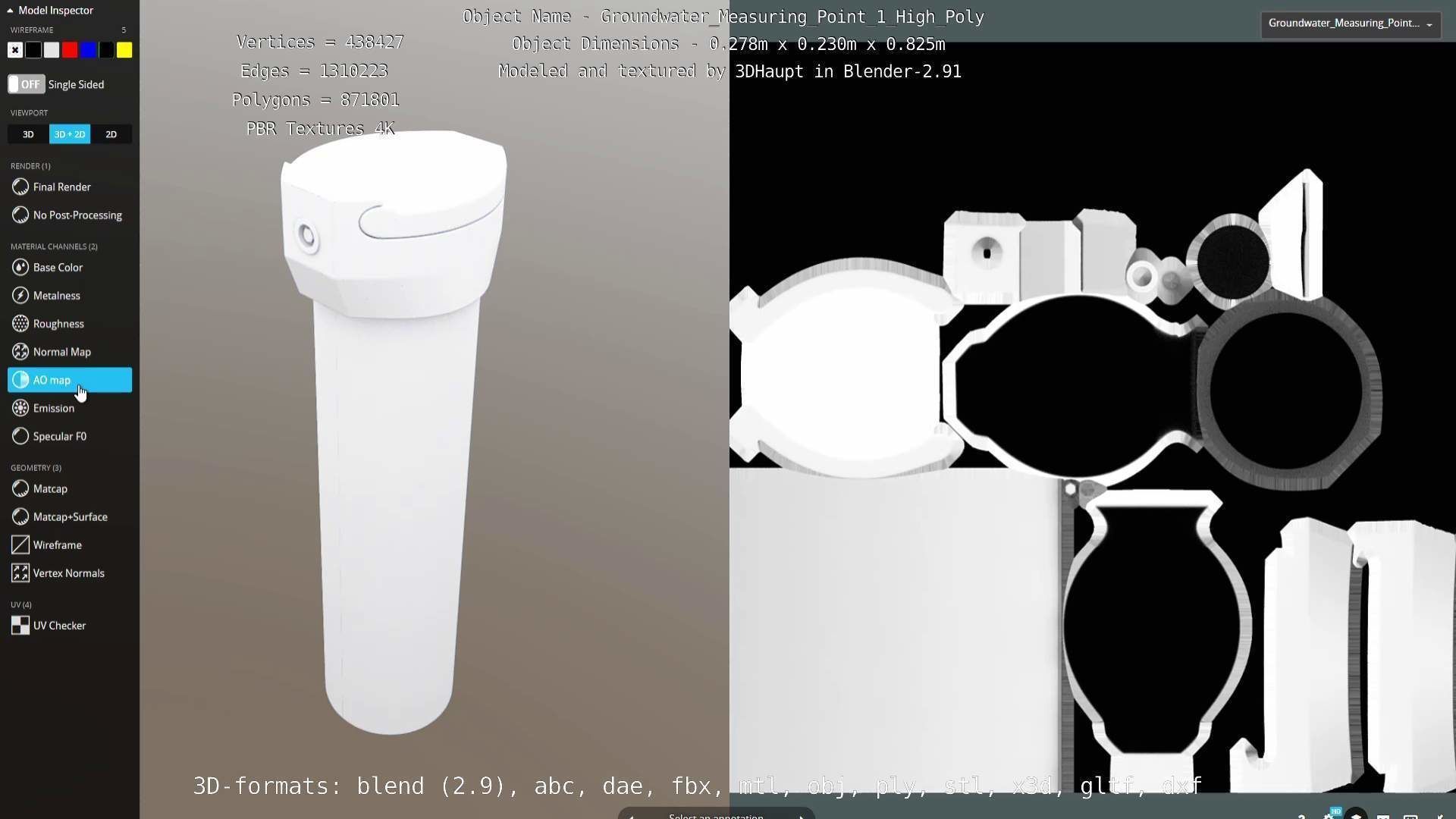 Groundwater Measure Pipe High-Poly Version 1 3D model_25