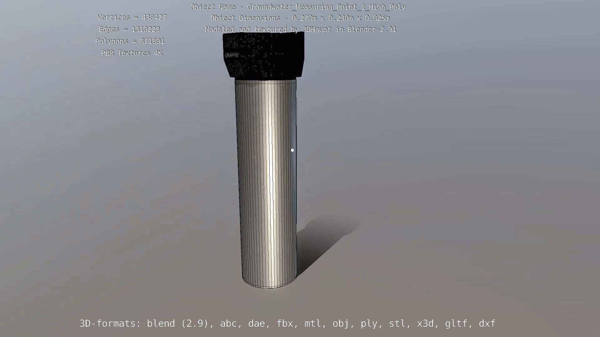 Groundwater Measure Pipe High-Poly Version 1 3D model_87