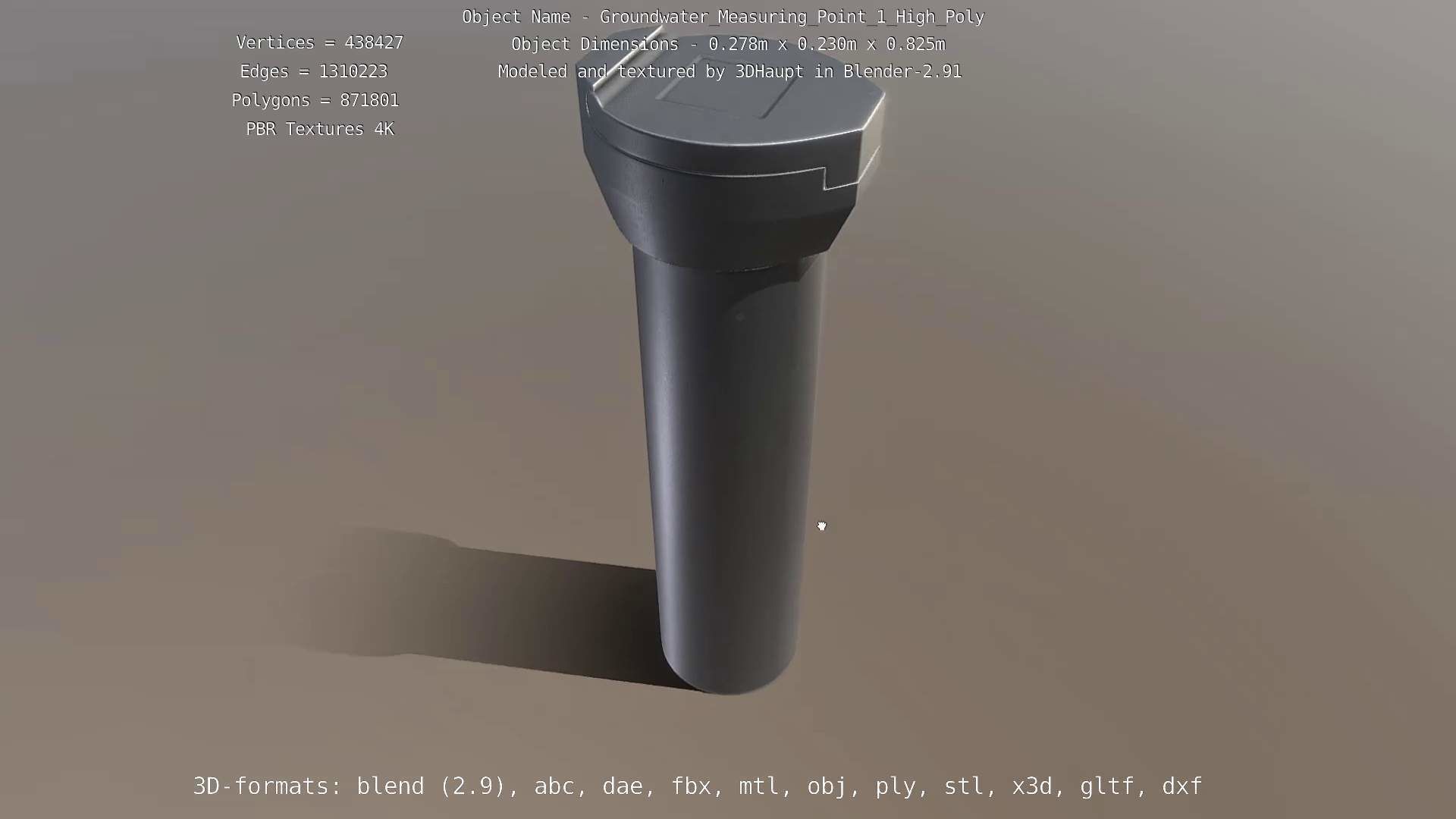 Groundwater Measure Pipe High-Poly Version 1 3D model_147