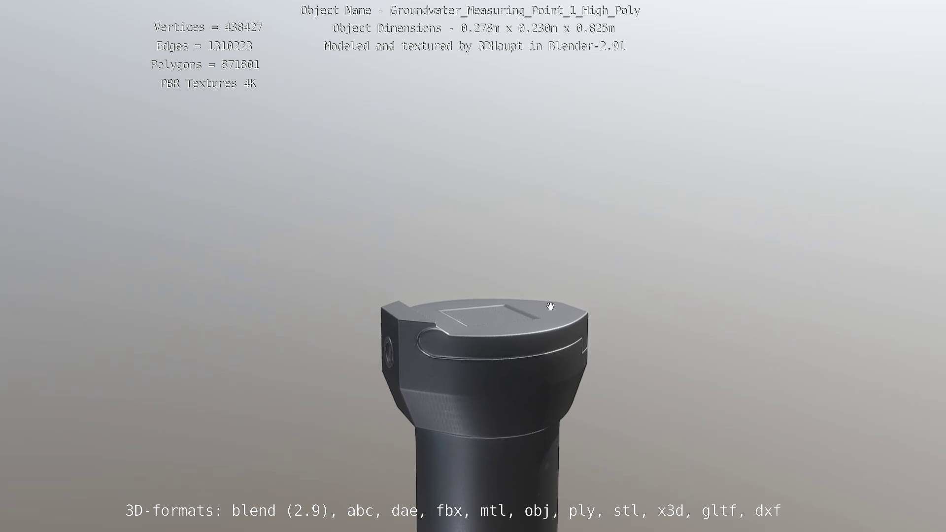 Groundwater Measure Pipe High-Poly Version 1 3D model_134