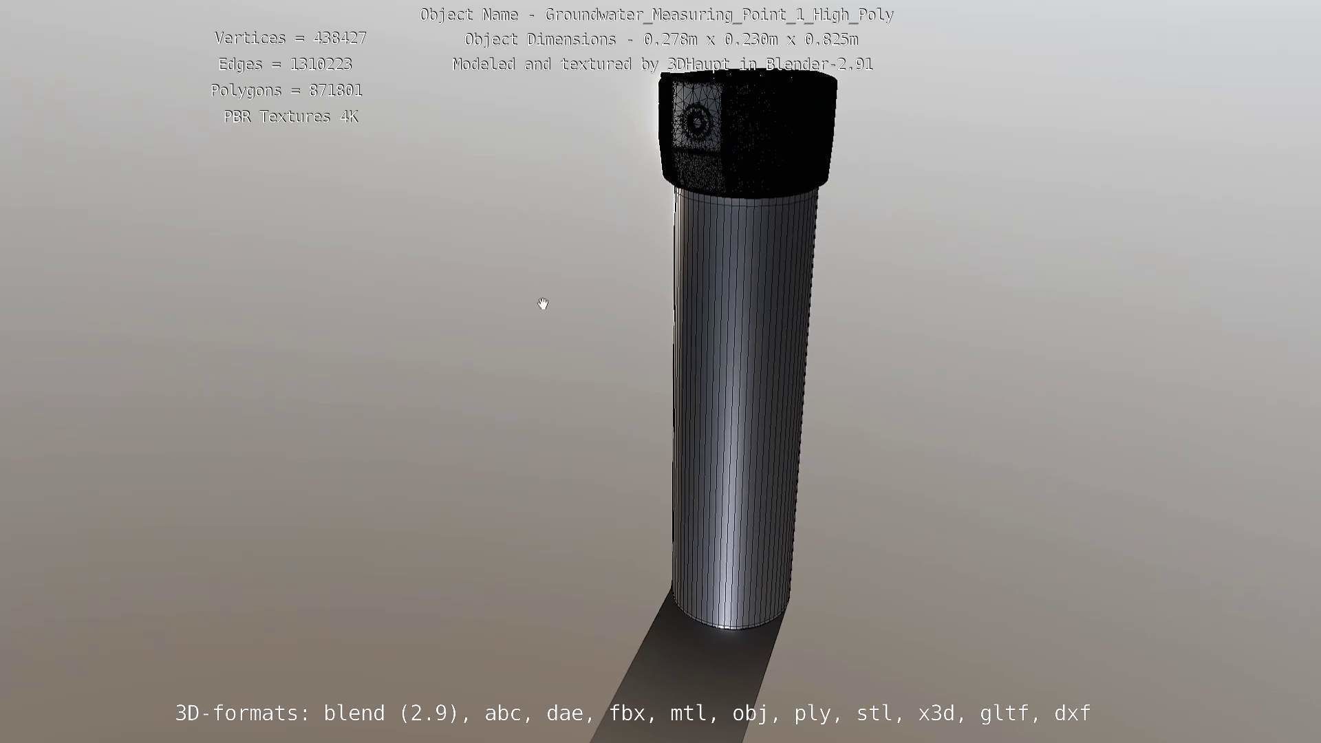 Groundwater Measure Pipe High-Poly Version 1 3D model_91