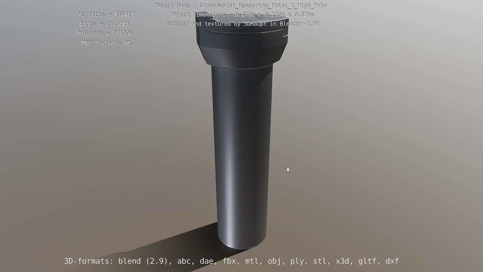Groundwater Measure Pipe High-Poly Version 1 3D model_131