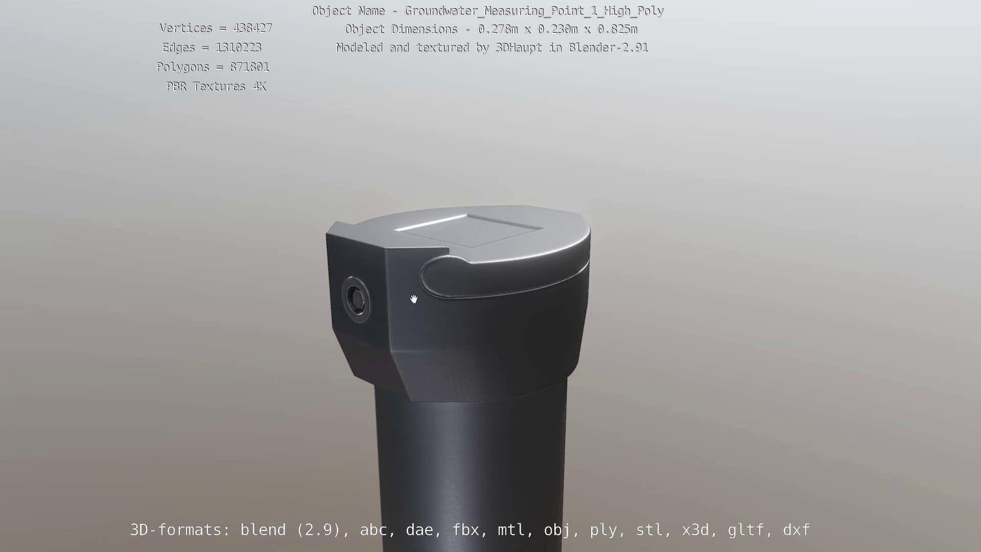 Groundwater Measure Pipe High-Poly Version 1 3D model_143