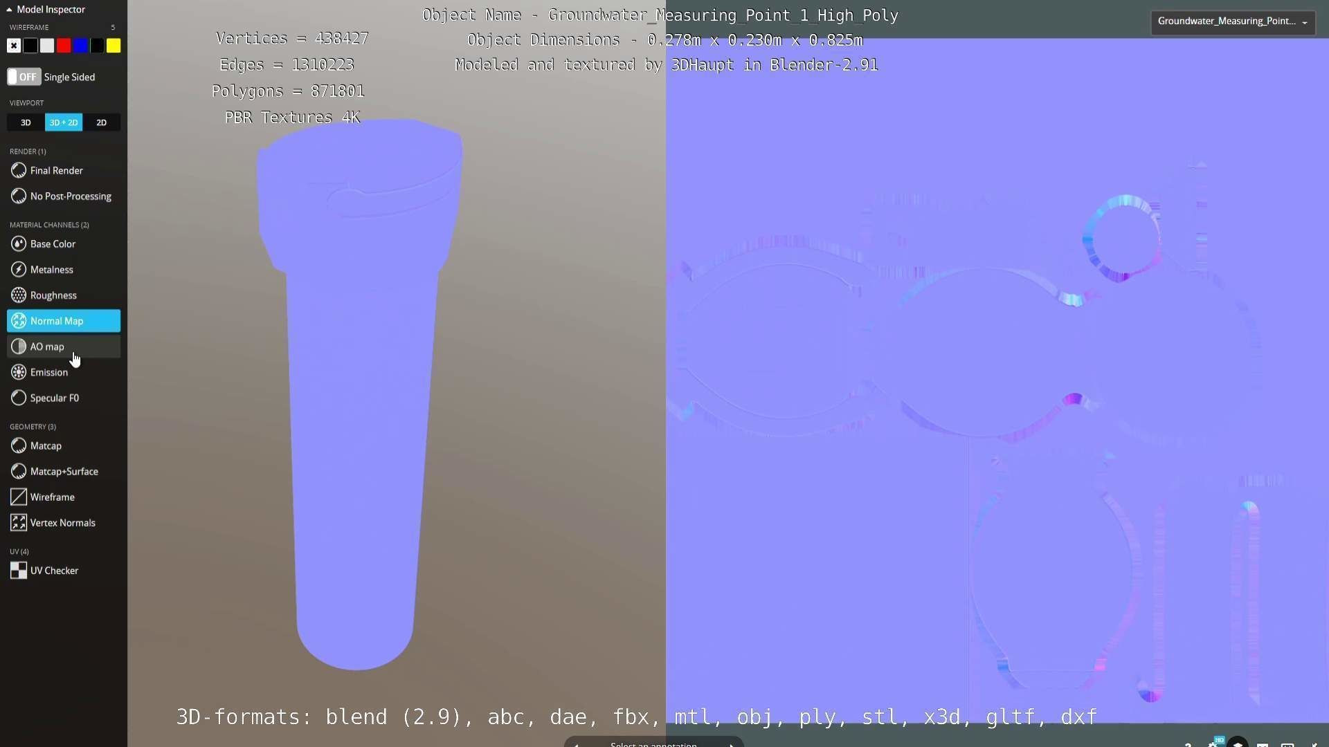 Groundwater Measure Pipe High-Poly Version 1 3D model_24
