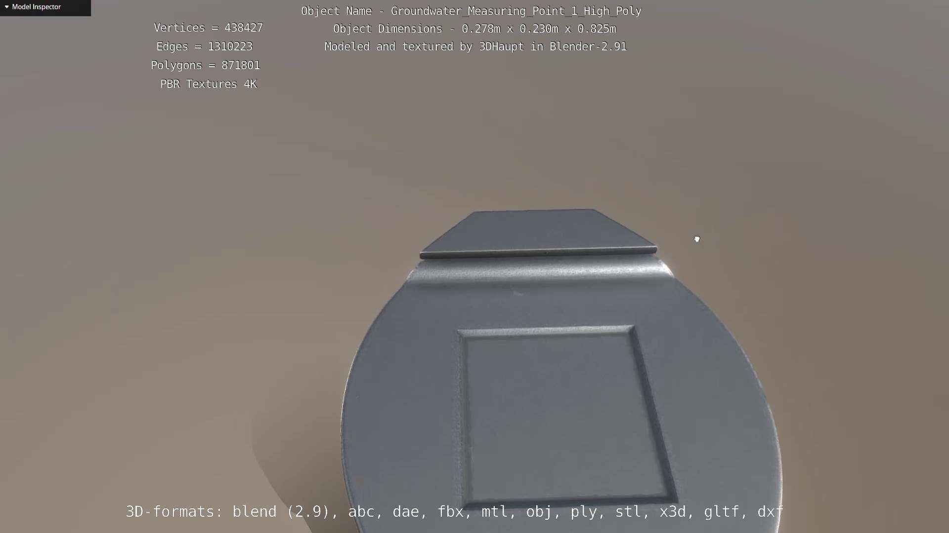 Groundwater Measure Pipe High-Poly Version 1 3D model_136