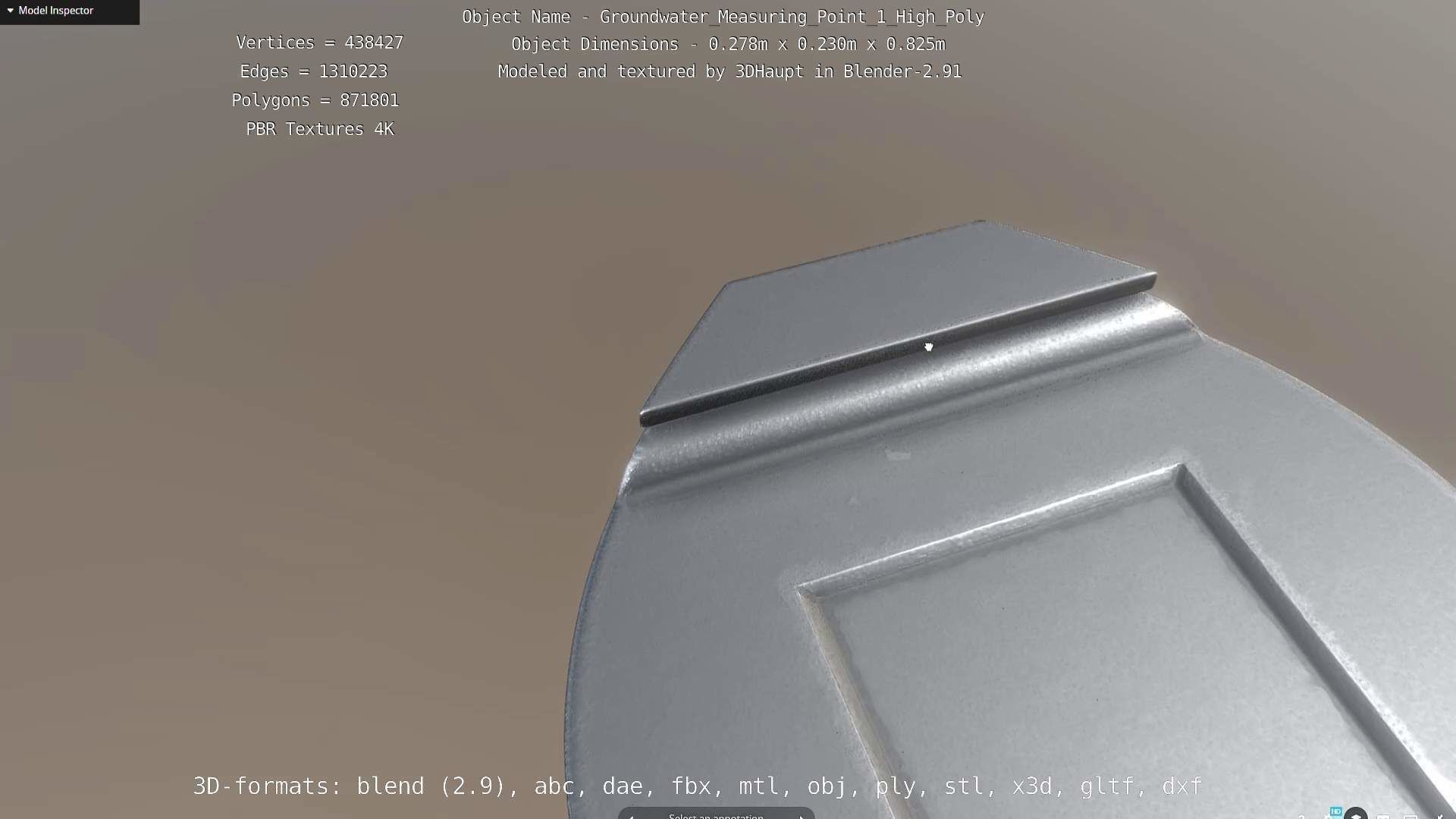 Groundwater Measure Pipe High-Poly Version 1 3D model_32