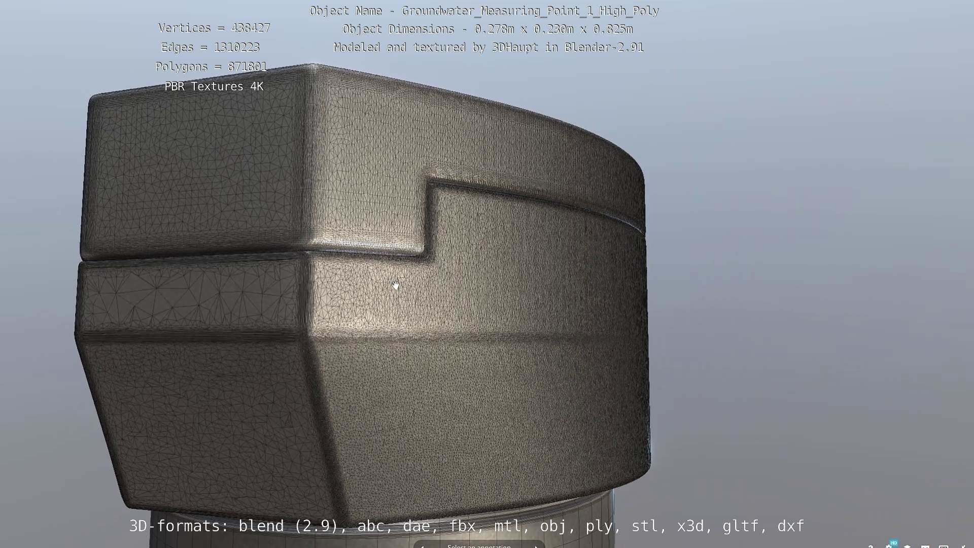 Groundwater Measure Pipe High-Poly Version 1 3D model_15
