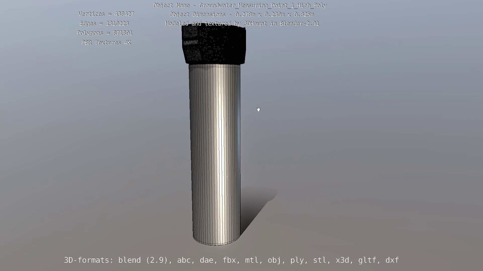 Groundwater Measure Pipe High-Poly Version 1 3D model_18