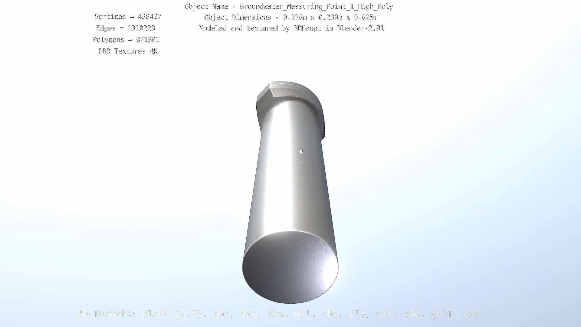 Groundwater Measure Pipe High-Poly Version 1 3D model_7