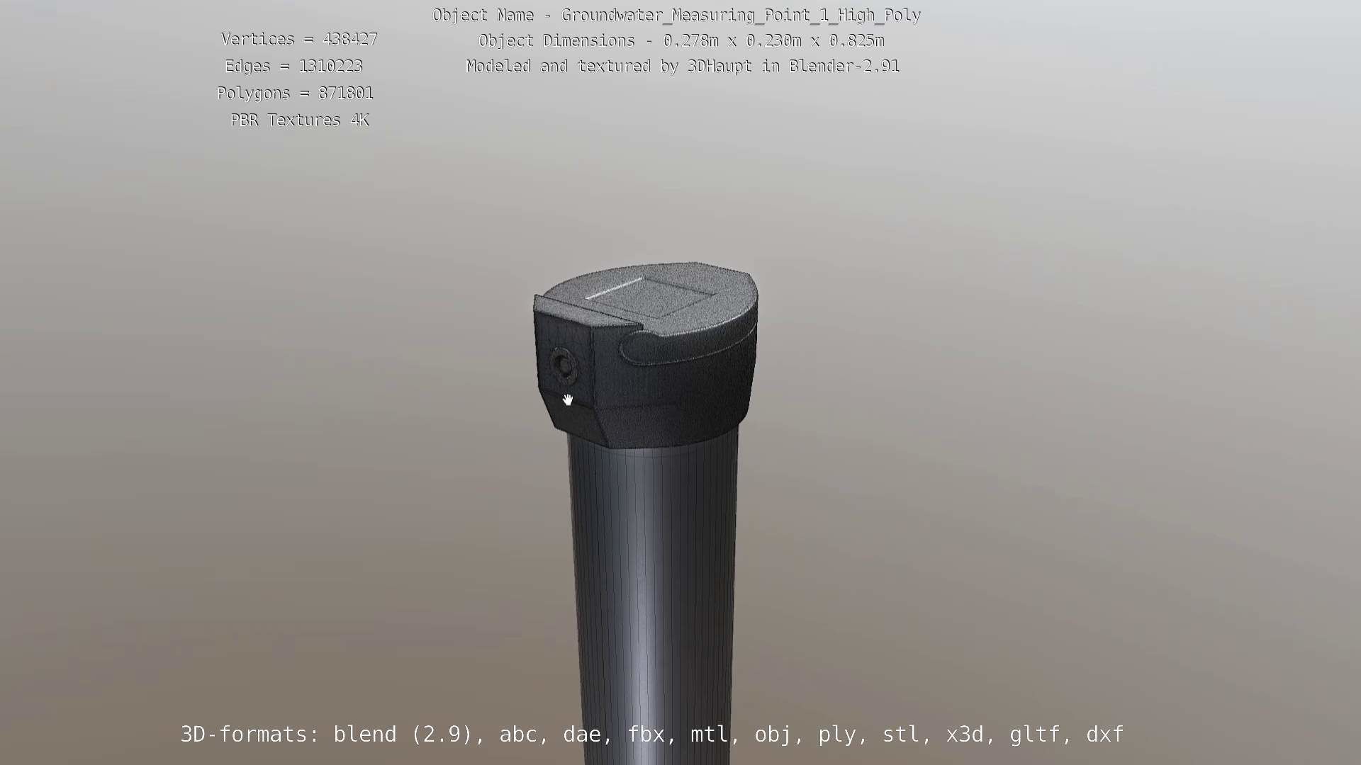 Groundwater Measure Pipe High-Poly Version 1 3D model_86