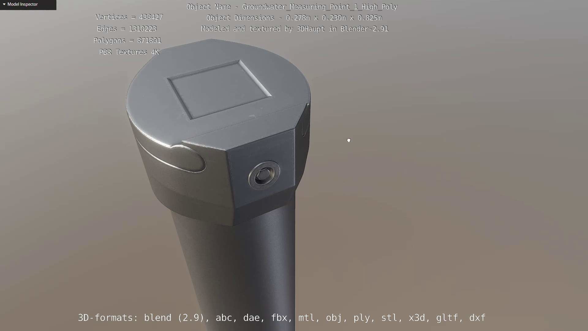 Groundwater Measure Pipe High-Poly Version 1 3D model_36