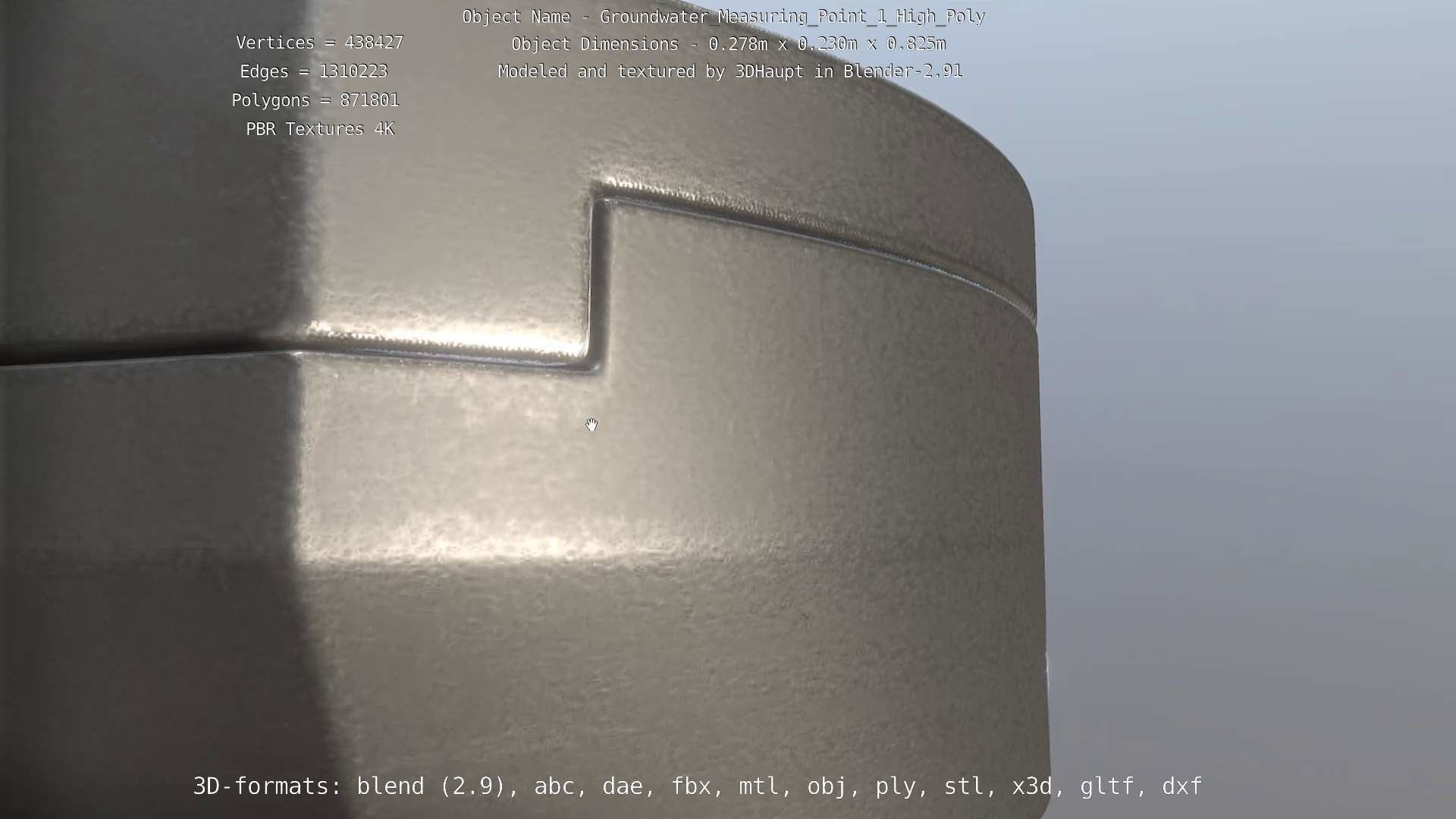 Groundwater Measure Pipe High-Poly Version 1 3D model_111