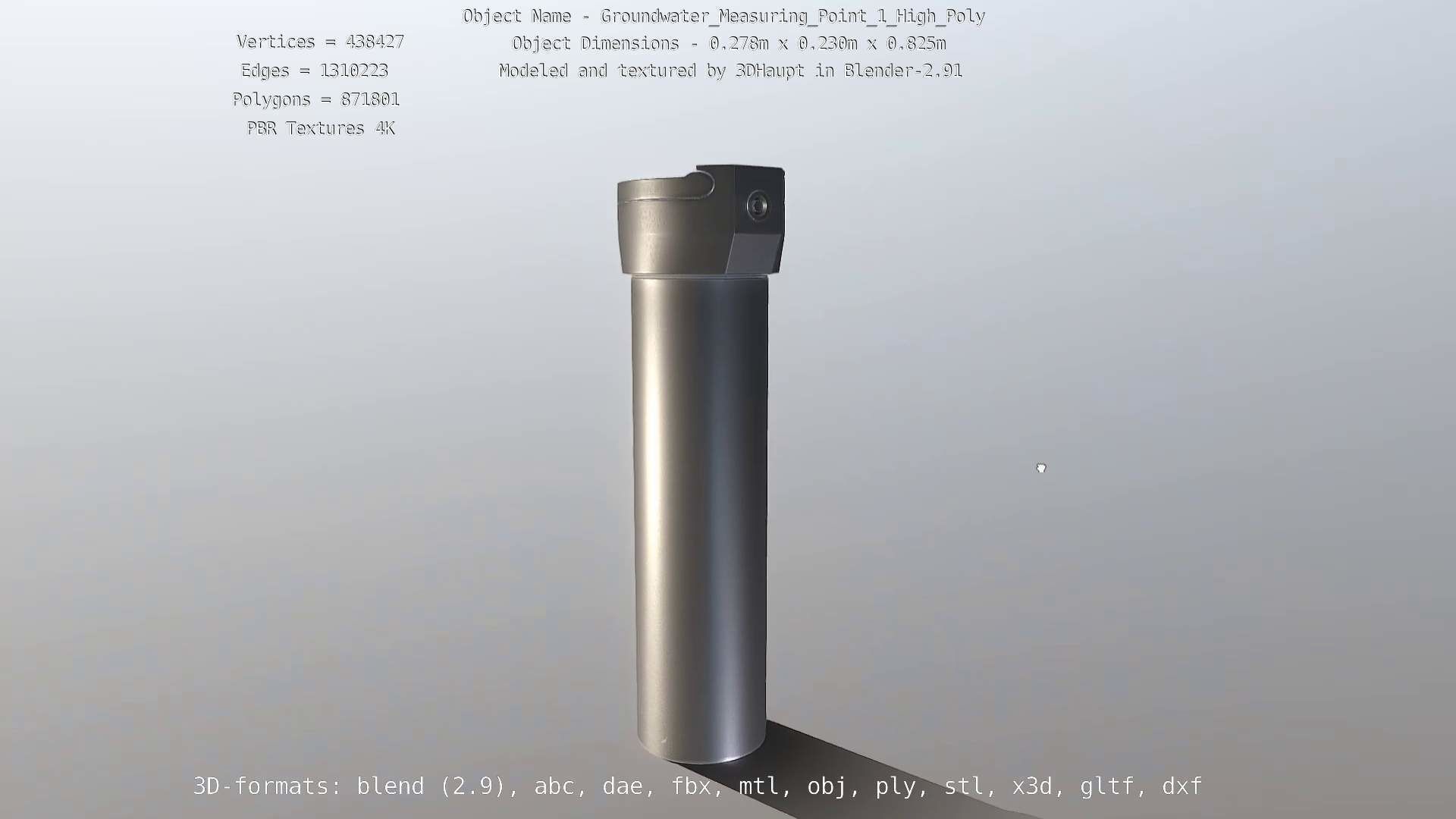 Groundwater Measure Pipe High-Poly Version 1 3D model_70