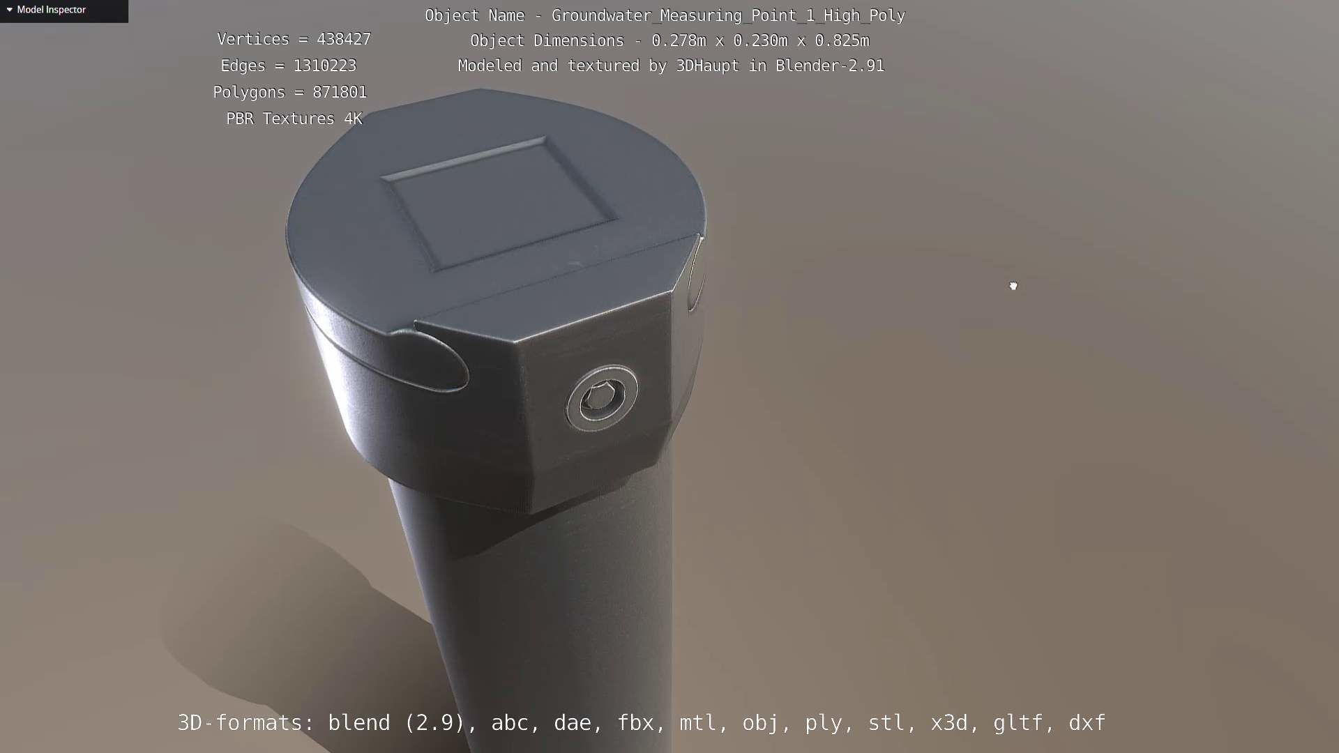 Groundwater Measure Pipe High-Poly Version 1 3D model_68