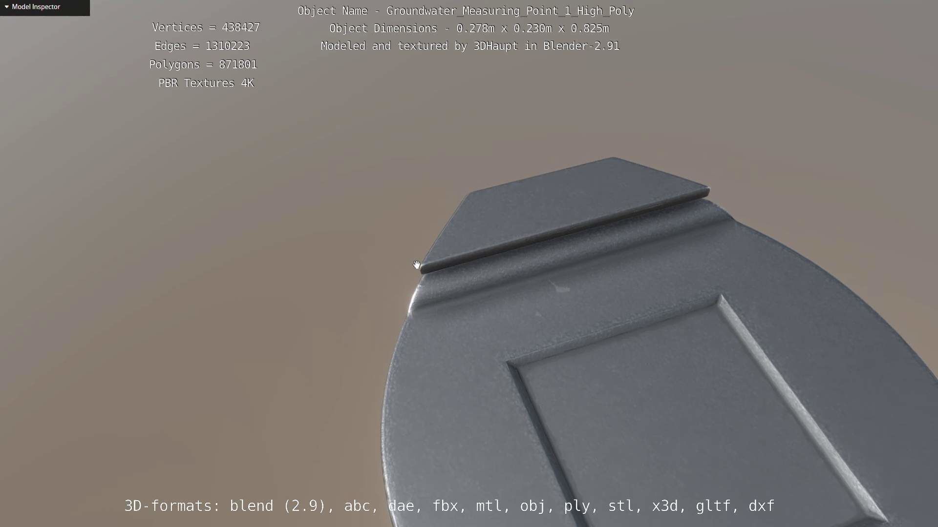 Groundwater Measure Pipe High-Poly Version 1 3D model_105