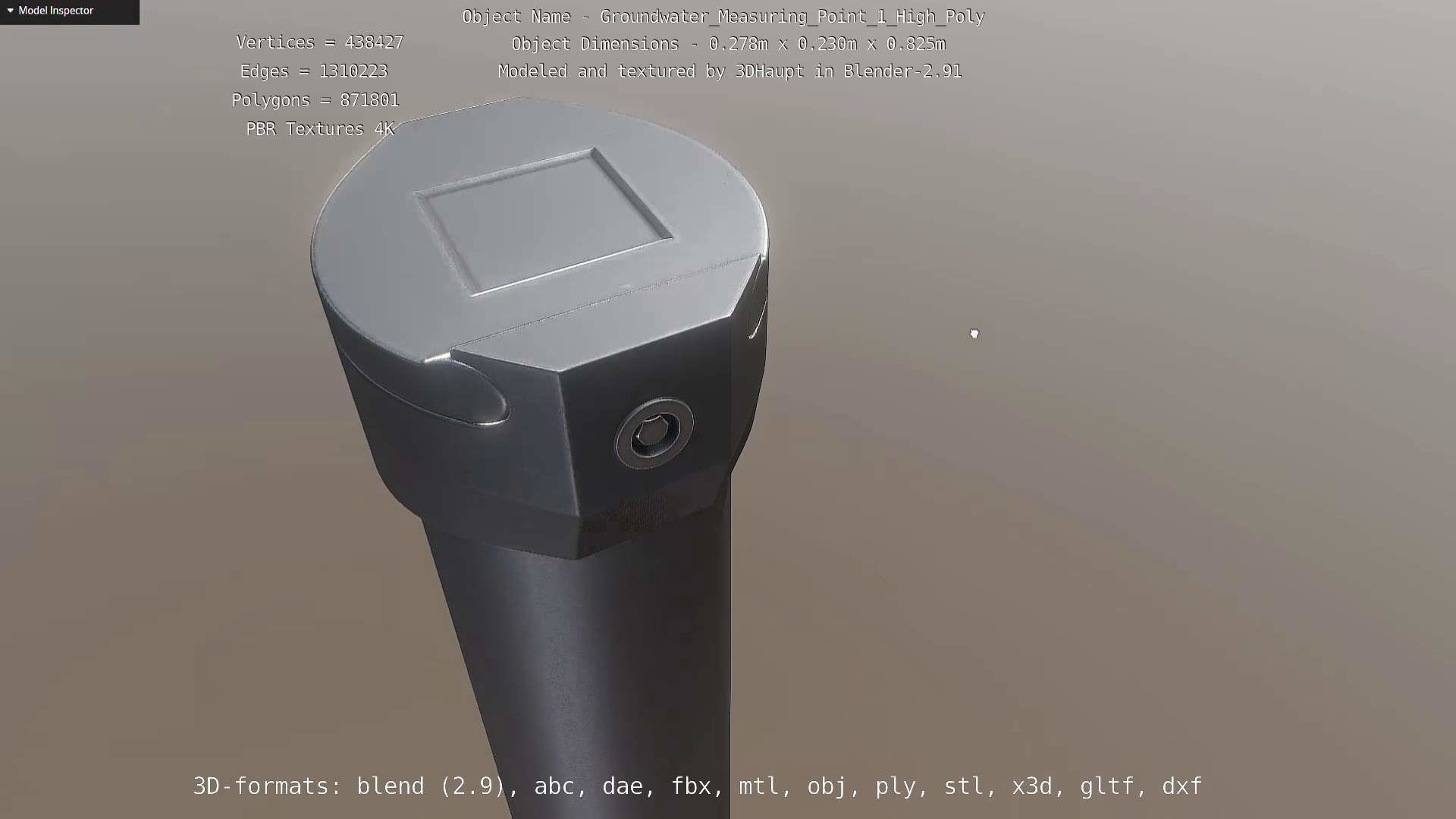 Groundwater Measure Pipe High-Poly Version 1 3D model_42