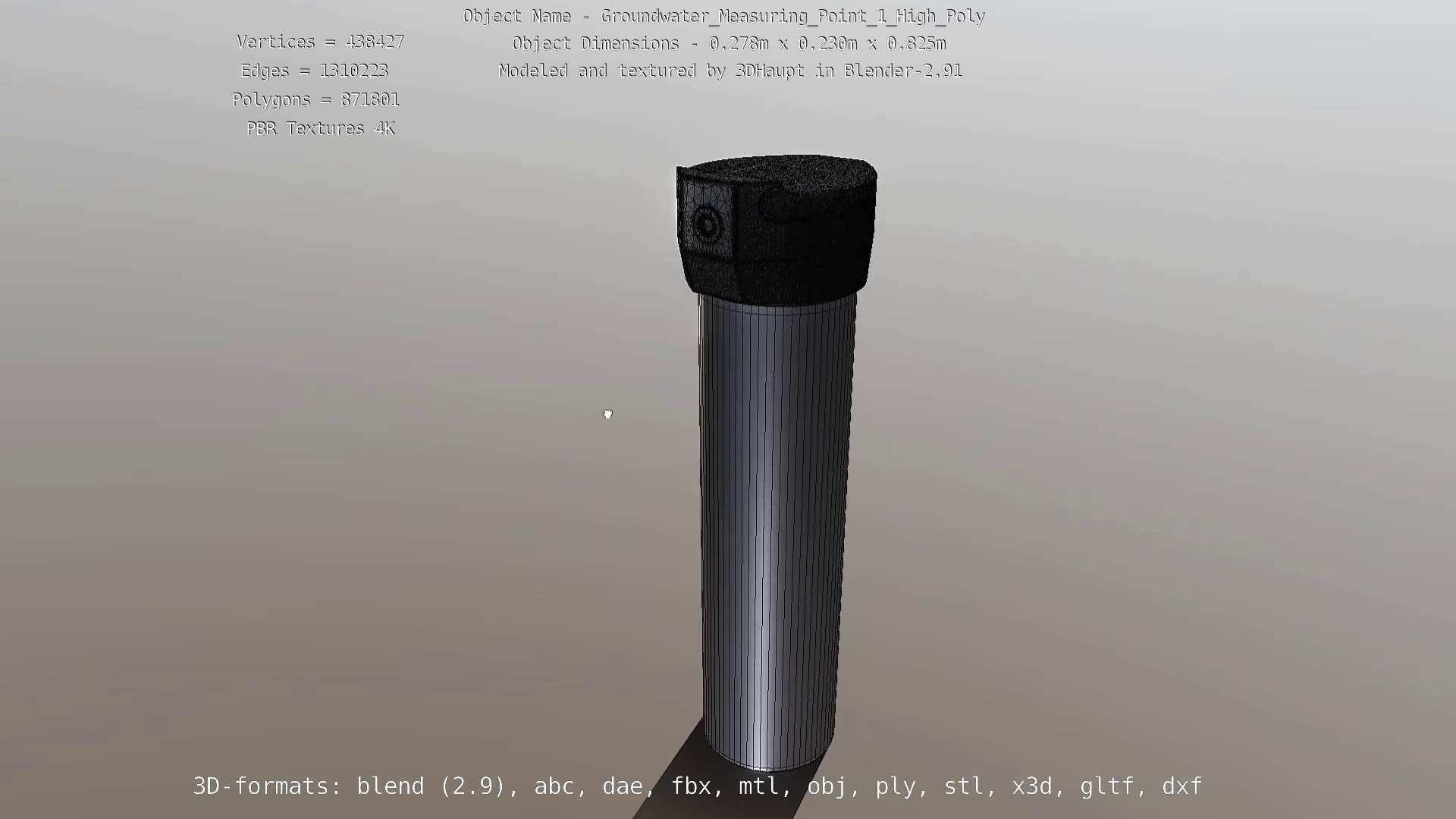 Groundwater Measure Pipe High-Poly Version 1 3D model_138