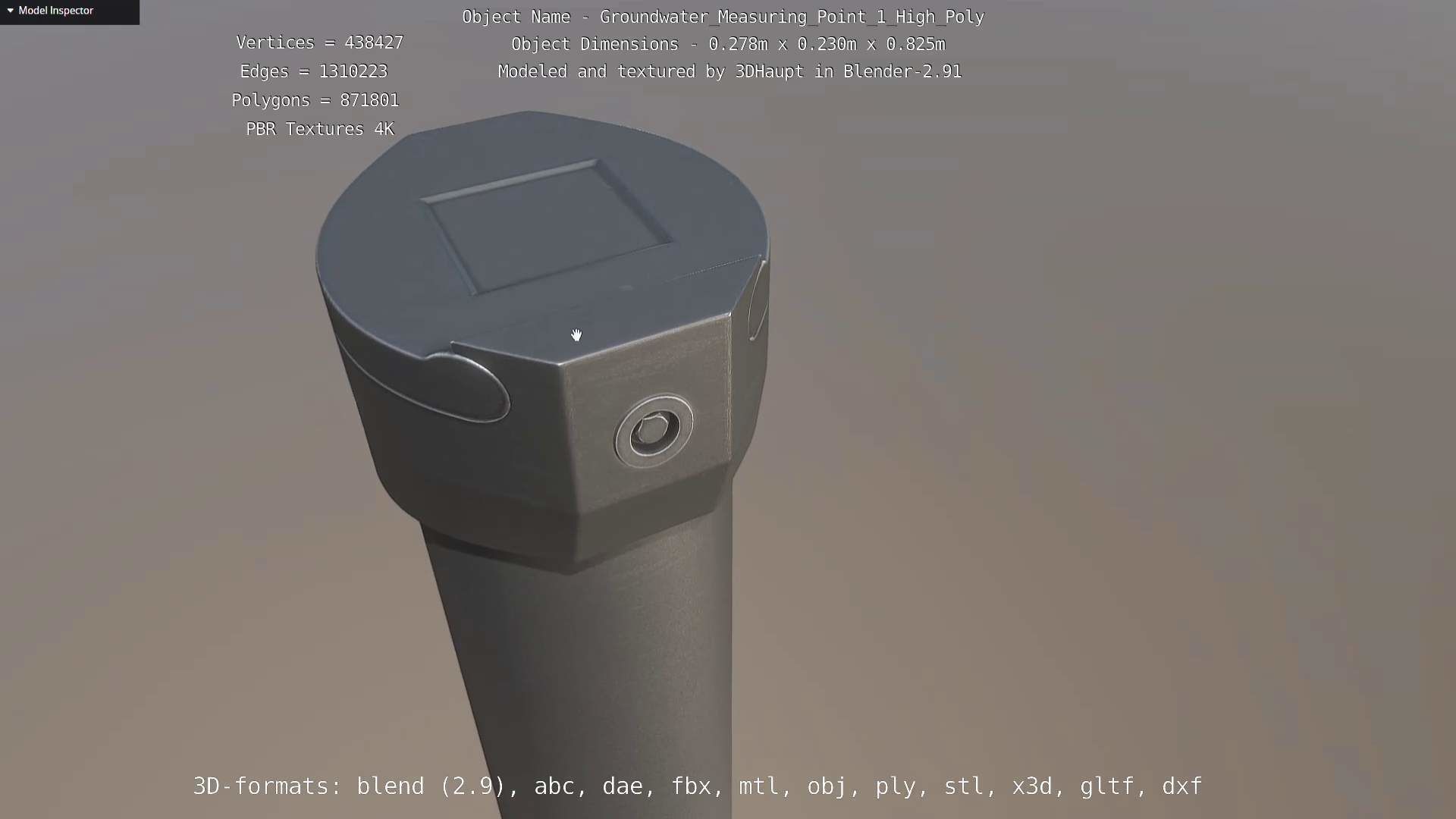 Groundwater Measure Pipe High-Poly Version 1 3D model_45