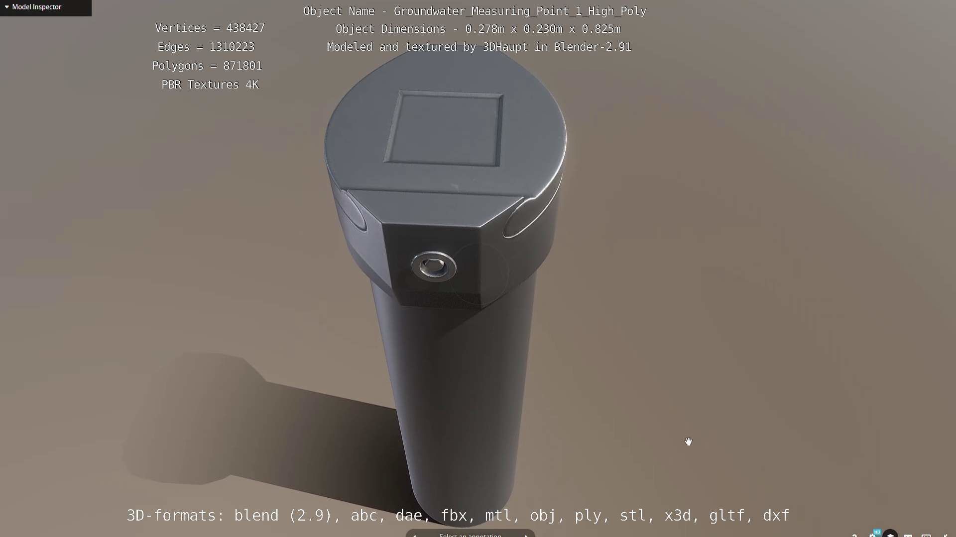 Groundwater Measure Pipe High-Poly Version 1 3D model_62