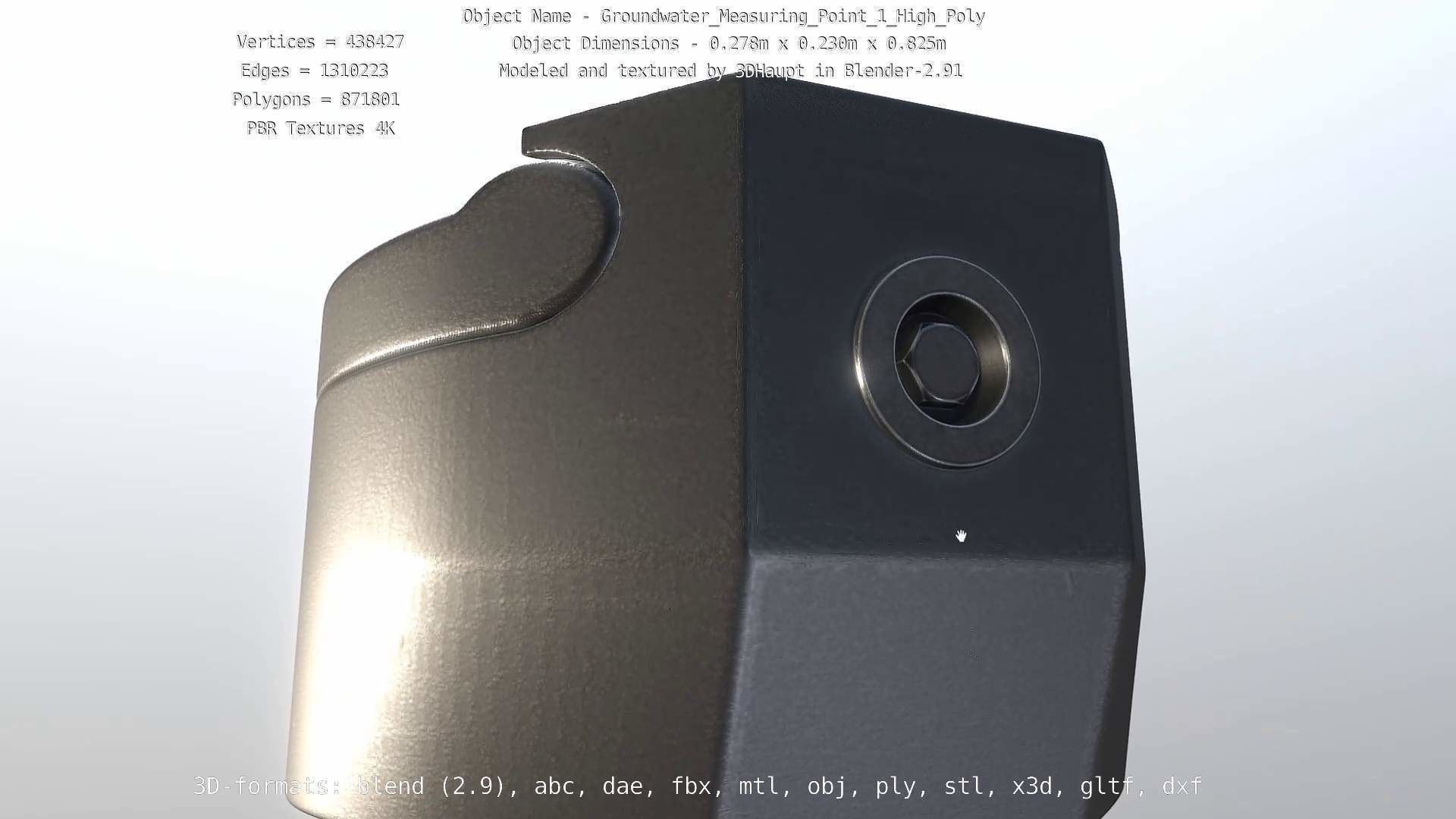 Groundwater Measure Pipe High-Poly Version 1 3D model_11