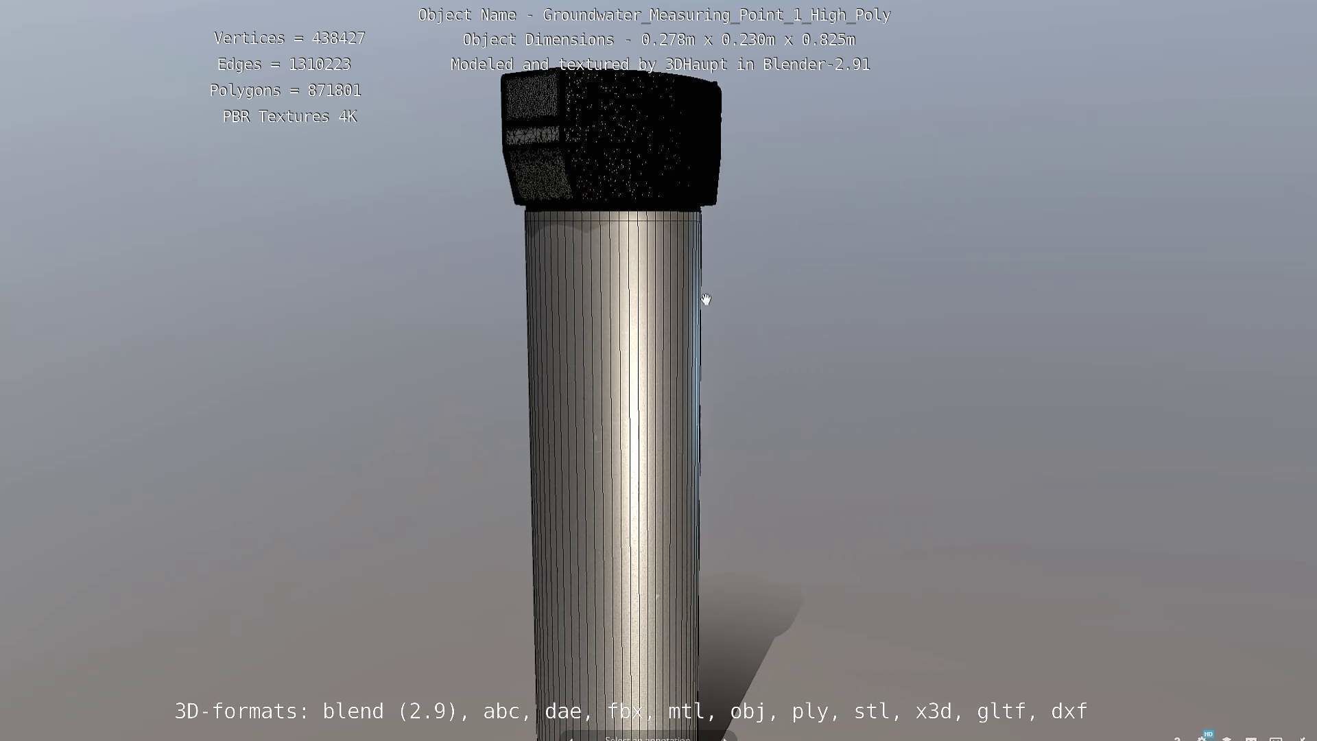 Groundwater Measure Pipe High-Poly Version 1 3D model_17