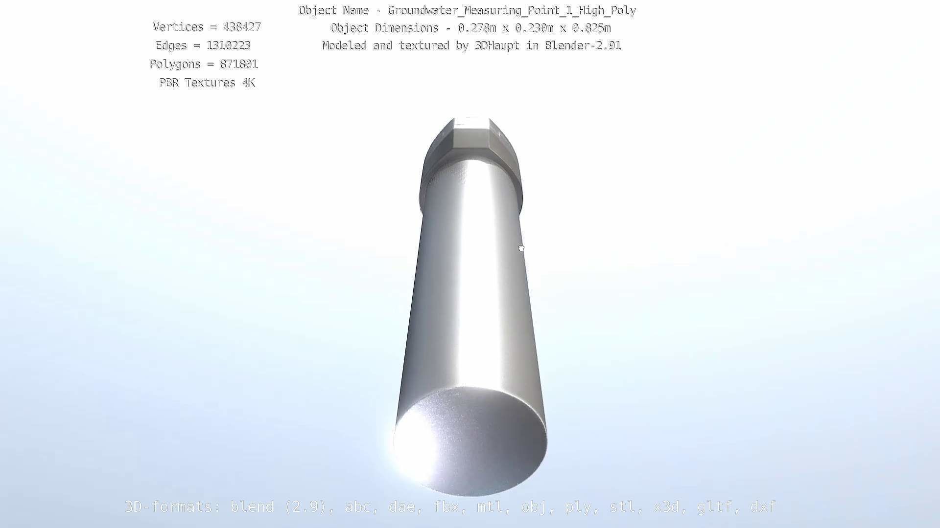 Groundwater Measure Pipe High-Poly Version 1 3D model_118