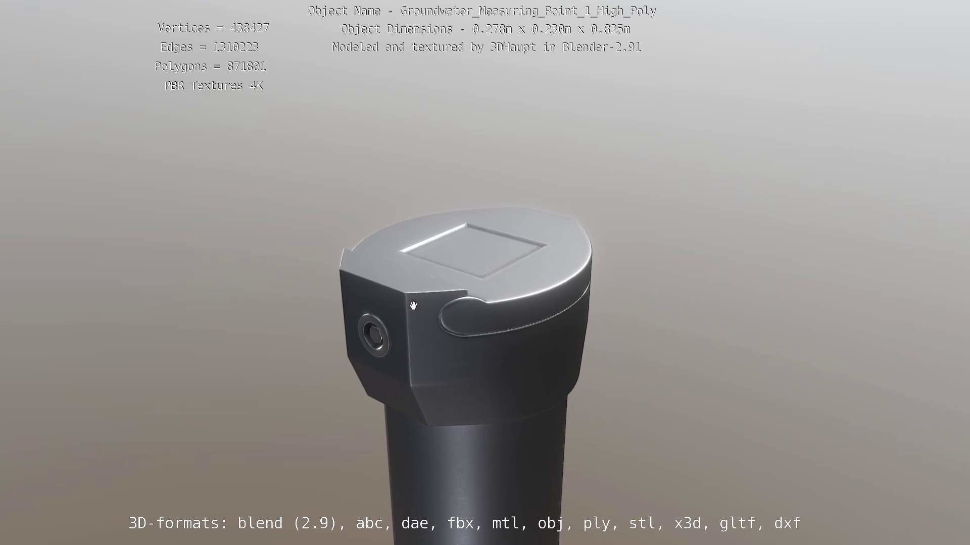 Groundwater Measure Pipe High-Poly Version 1 3D model_107