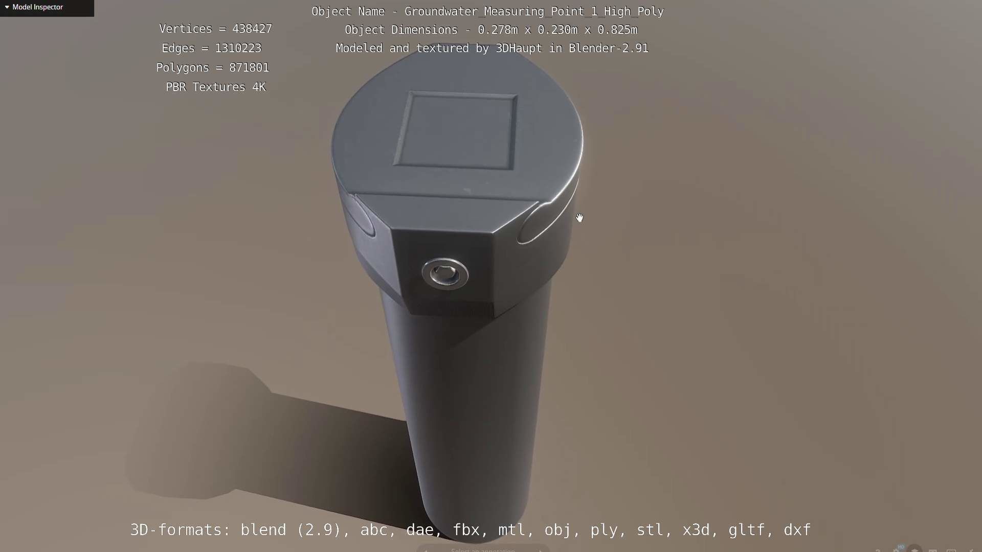 Groundwater Measure Pipe High-Poly Version 1 3D model_145