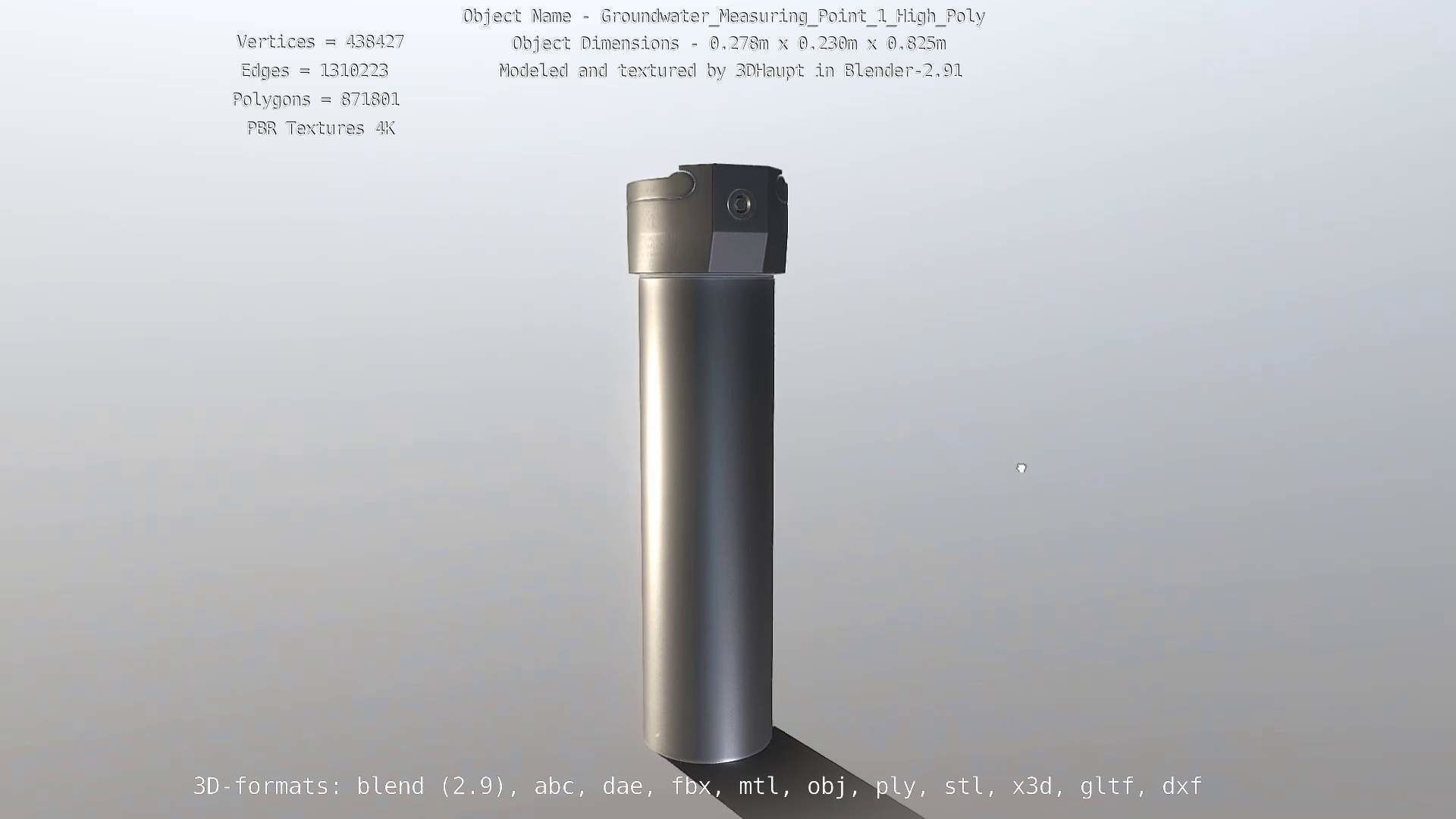 Groundwater Measure Pipe High-Poly Version 1 3D model_115