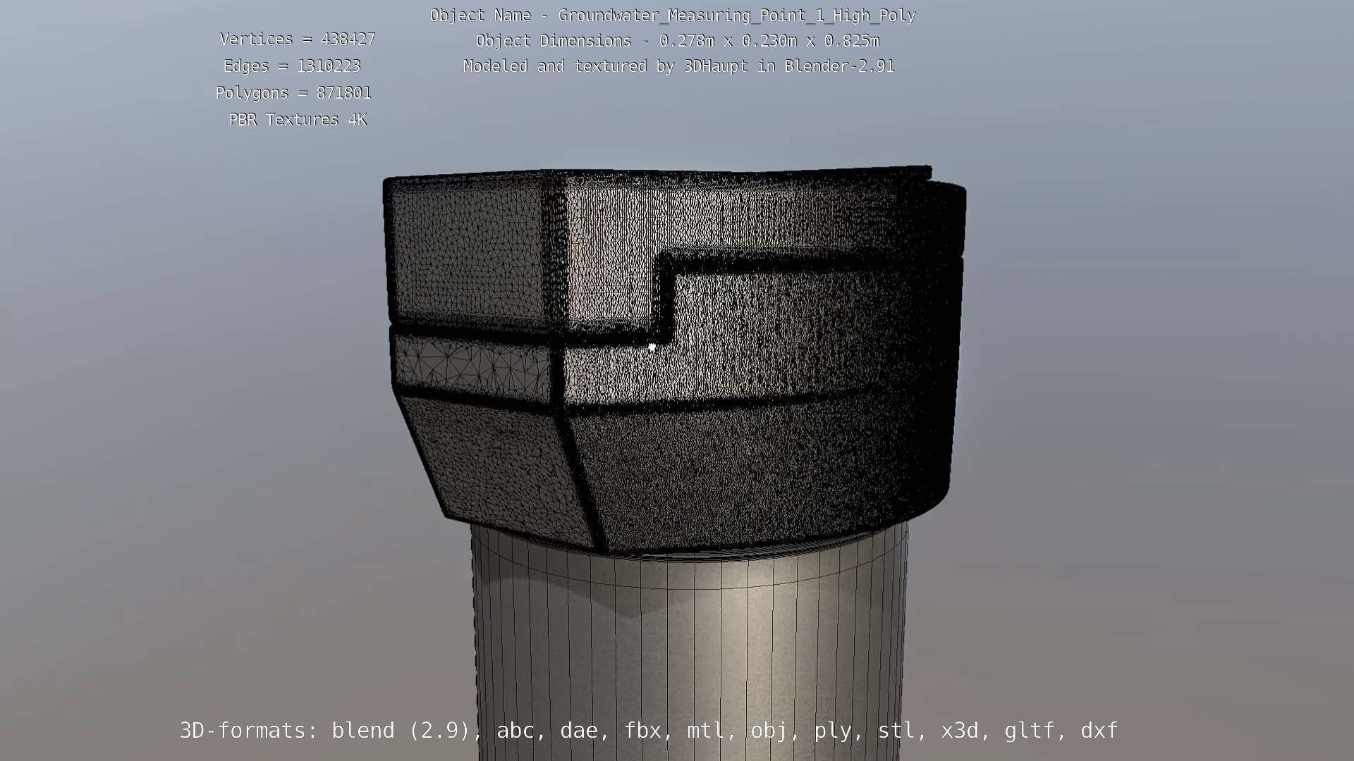 Groundwater Measure Pipe High-Poly Version 1 3D model_129